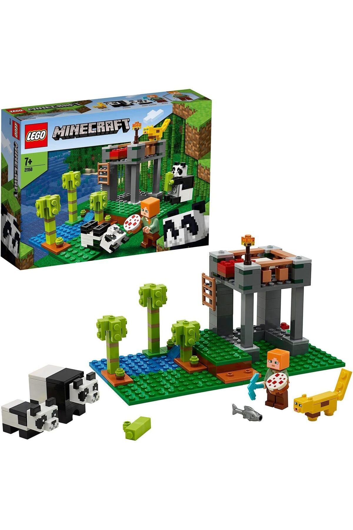 STOREMAX jvnnastore Minecraft Panda Yuvası 21158 - Minecraft Oynamayı Seven Yaratıcı Çocuklar için Oyun