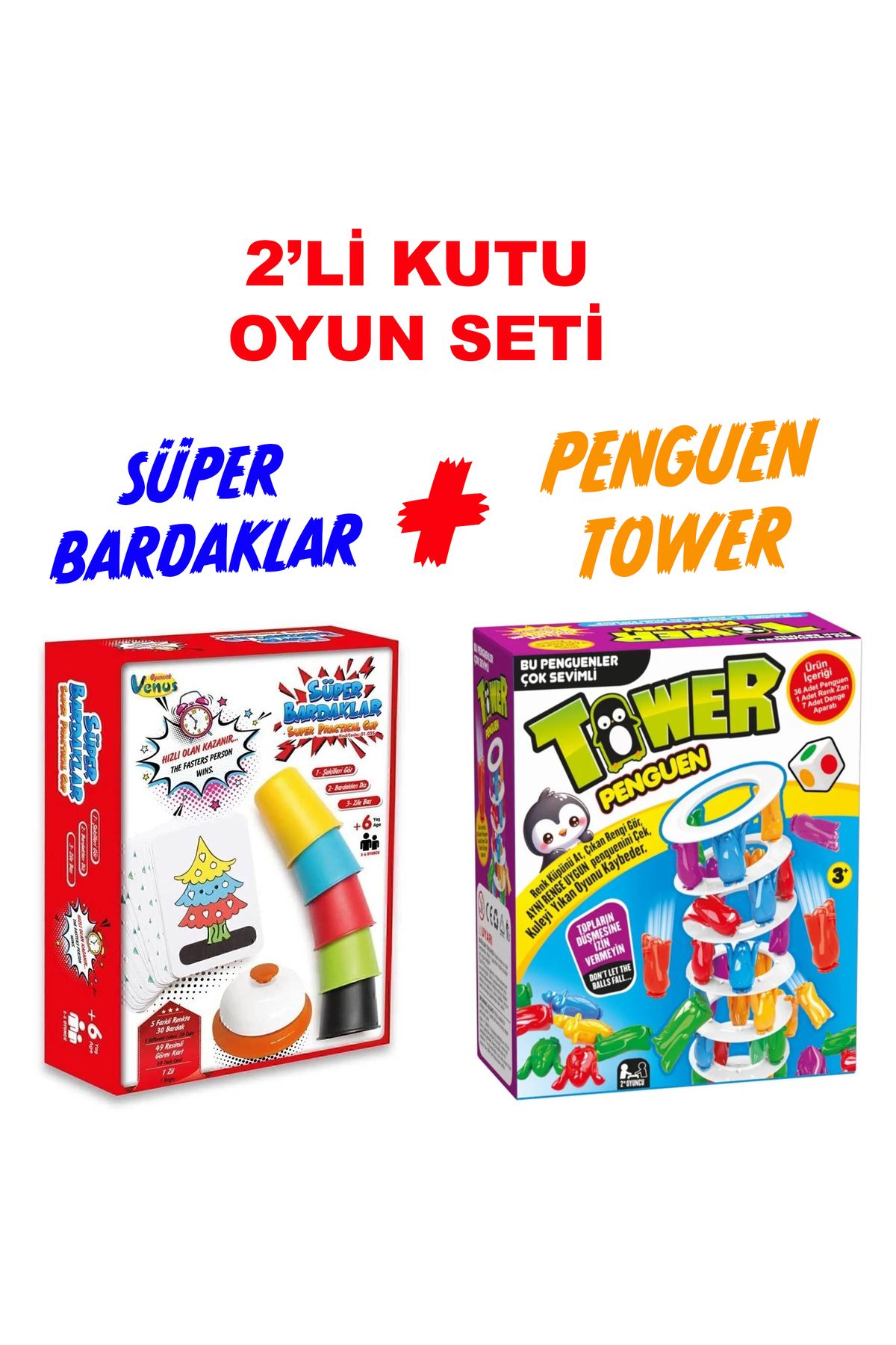 OYUNKAFASI SÜPER BARDAKLAR-PENGUEN TOWER ( 2'Sİ 1 ARADA )