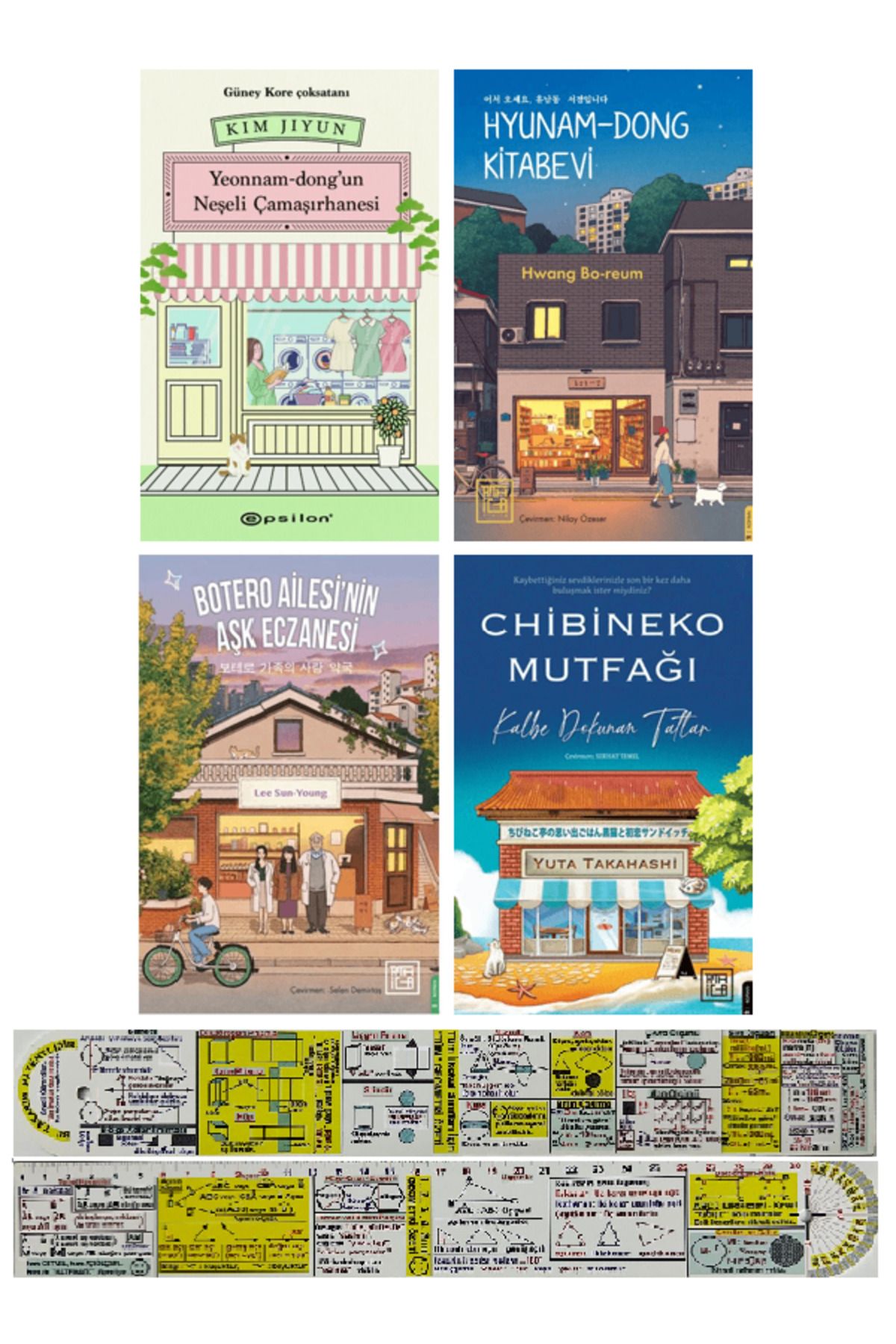 Destek Yayınları Yeonnam-dong'un Neşeli Çamaşırhanesi+Hyunam-Dong Kitabevi+Botero Ailesi+Chibineko Mutfağı 4 Kitap