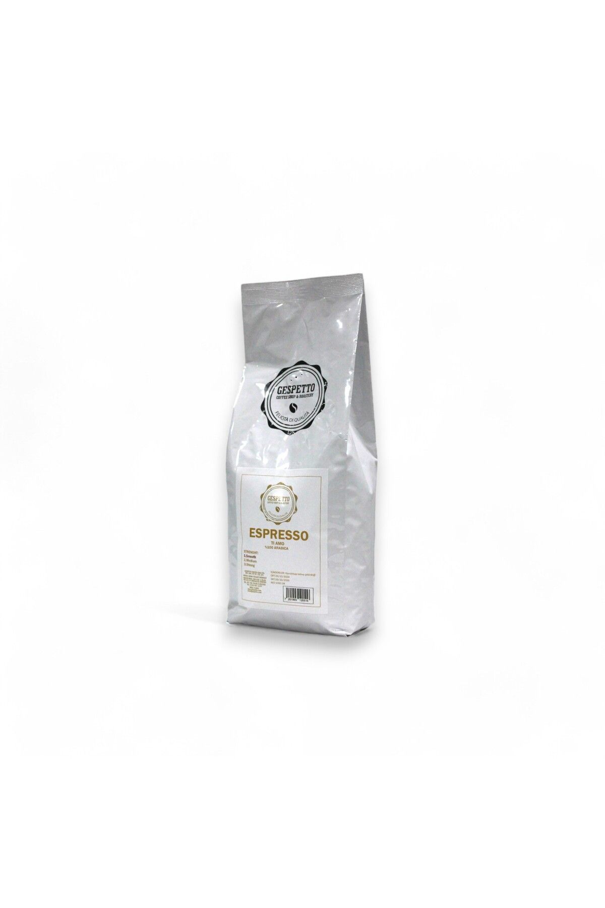 Gespetto NO1: TIAMO / %100 ARABICA ESPRESSO ÇEKİRDEK KAHVE 250 GR