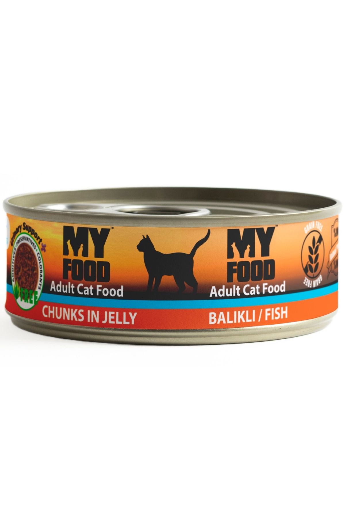 My Food 12 ADET JÖLELİ PARÇA ETLİ YETİŞKİN KEDİ YAŞ MAMASI BALIKLI 100 GRAM 100 gr