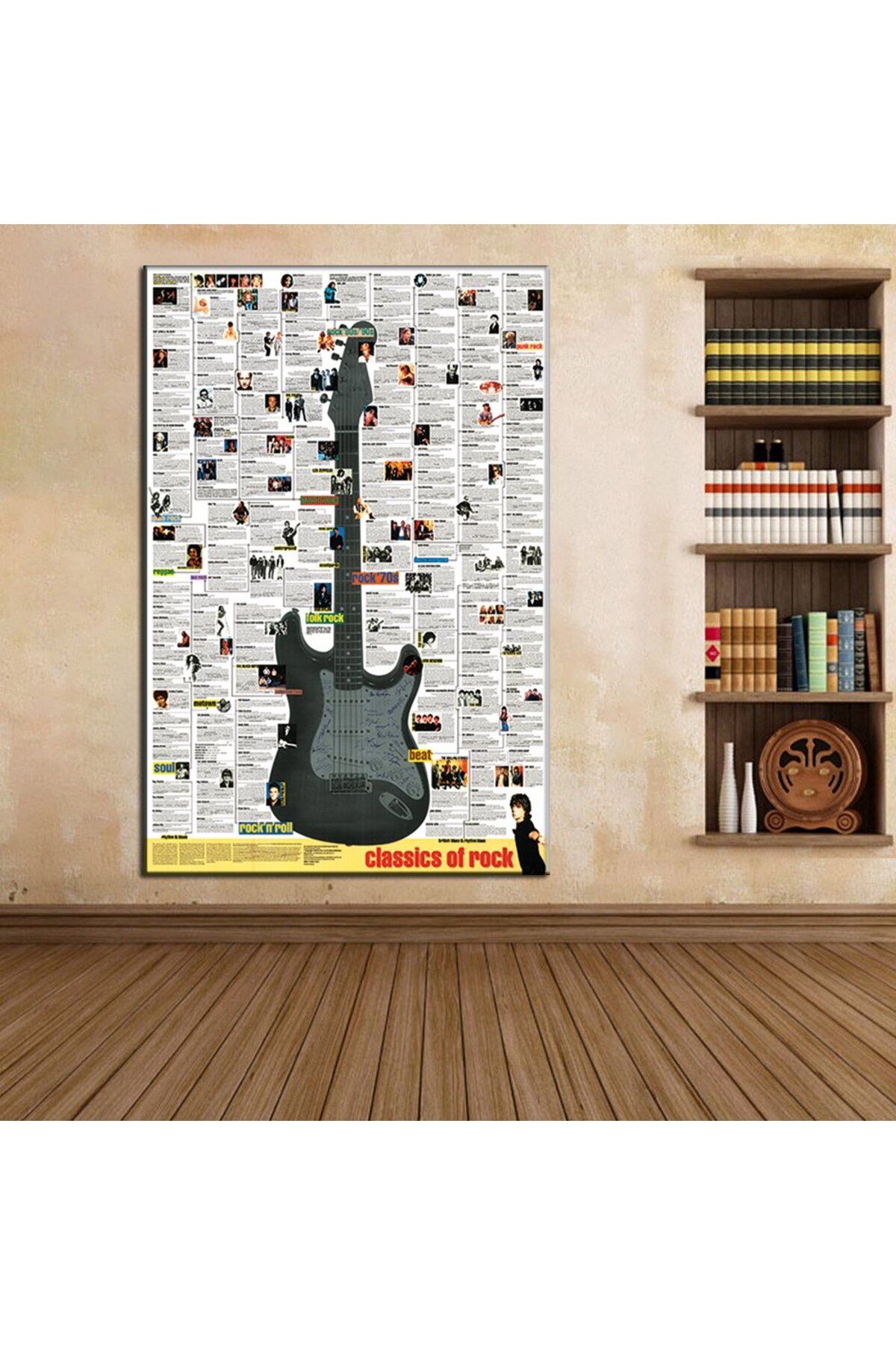 Ritmo Canvas Rock Müzik Klasikleri Elektro Gitar Kanvas Tablo