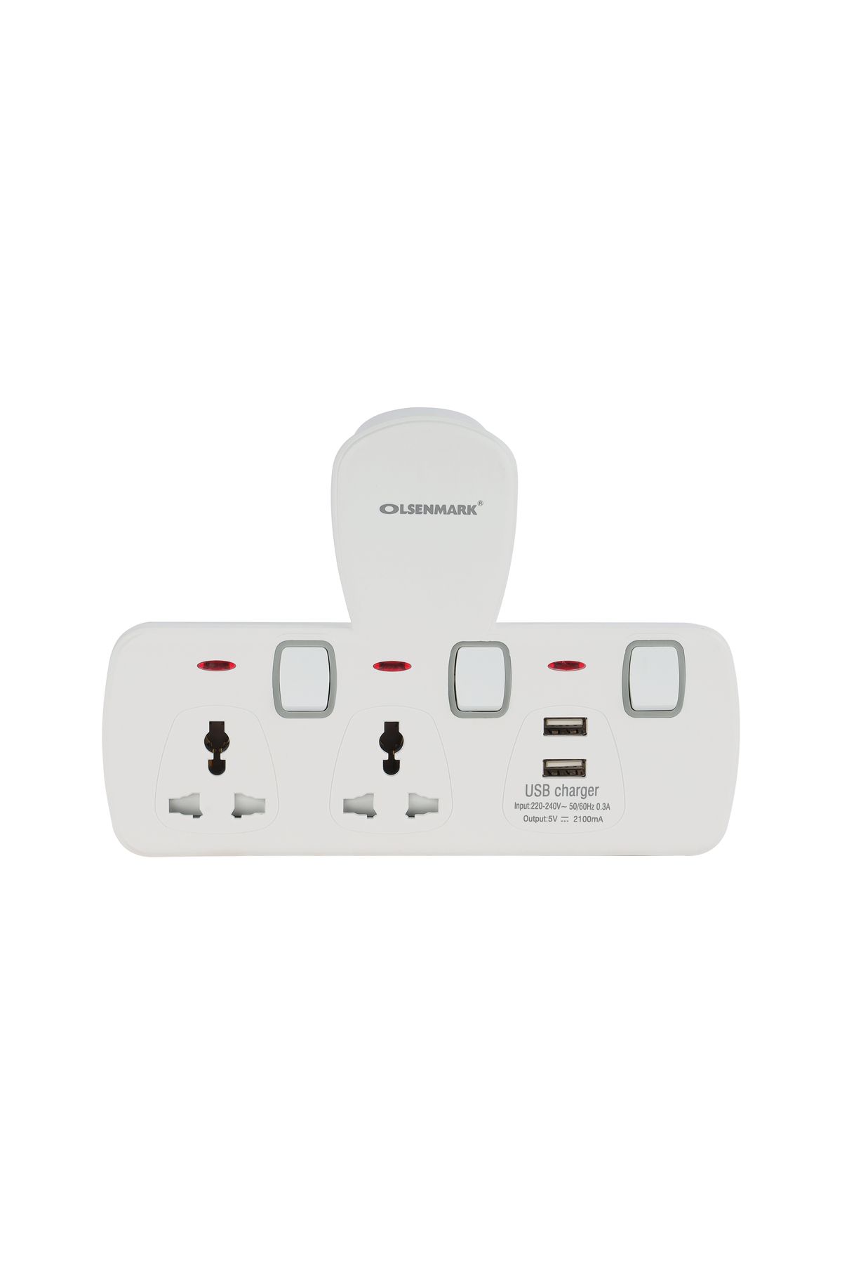 Olsenmark-2-Way Power Wall Socket with Individual Switches- OMES1860D 1