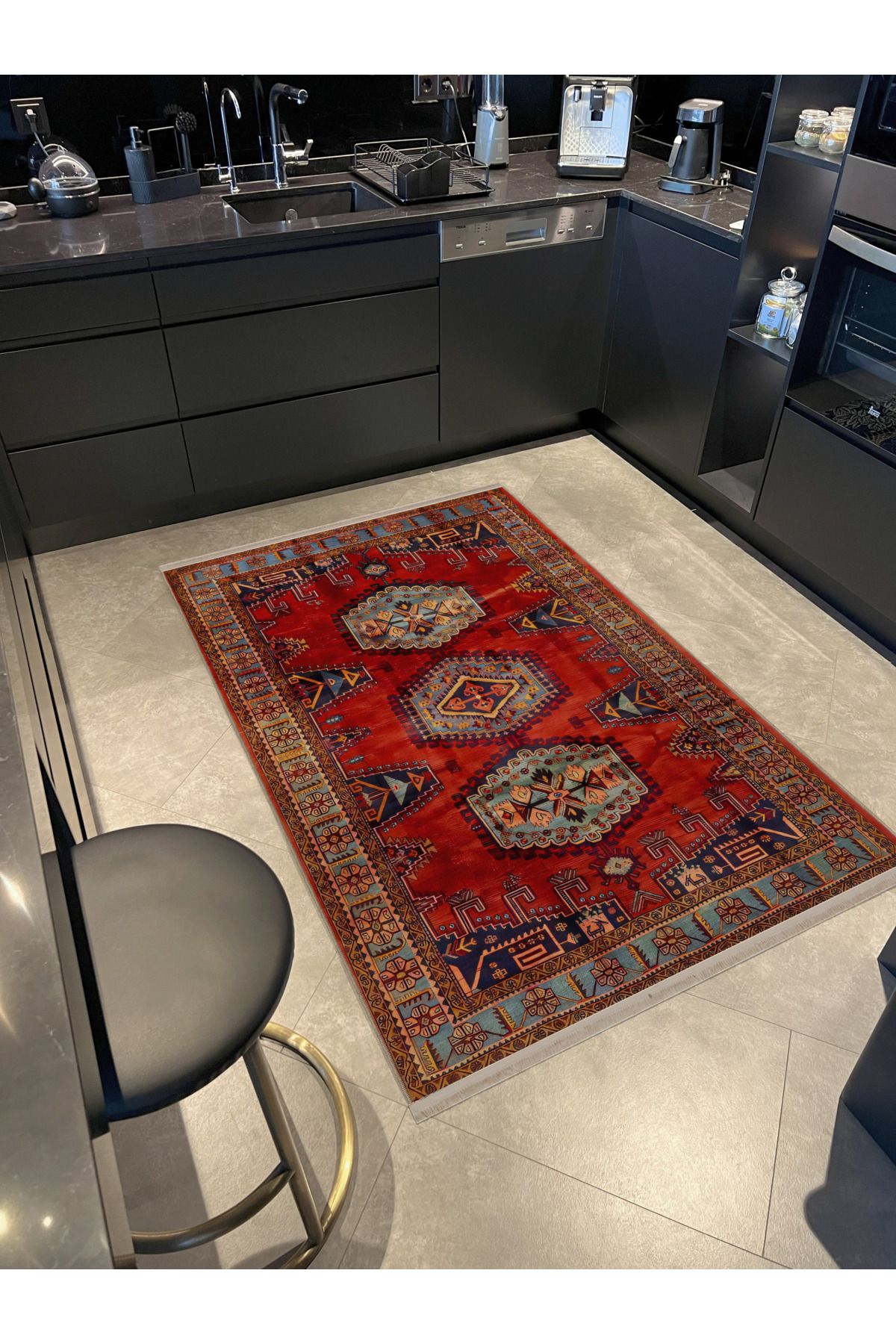 Rugs Modern Halı Berlin Turuncu Temalı Çok Renkli Geleneksel Motif Etnik Desenli Vintage Dekoratif Halı berlin2411