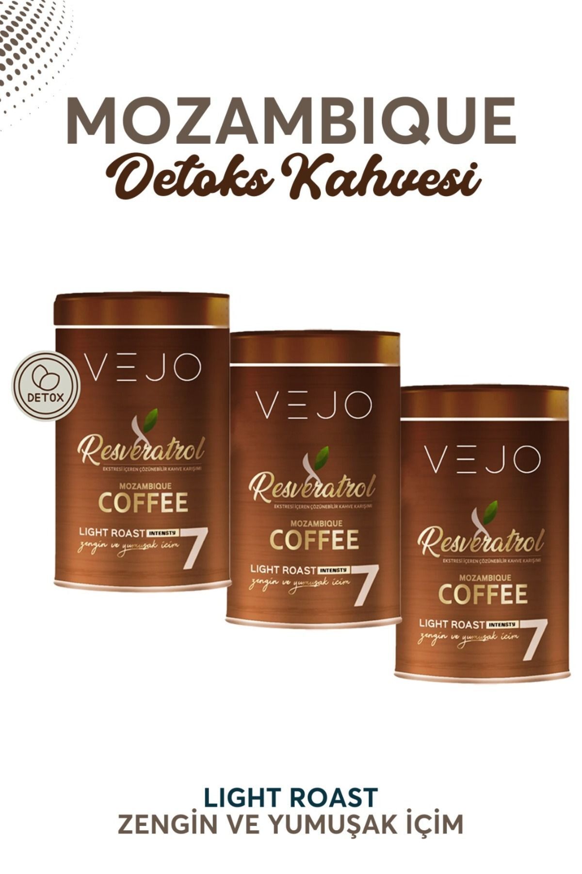 vejo 3 Adet Detox Form Kahve 3 Aylık - (180 KULLANIM) Net 300gr