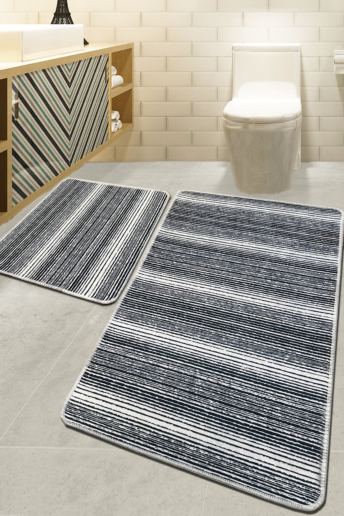 Iromica Home Lyneo Grey 2'li Set Banyo Paspası Djt