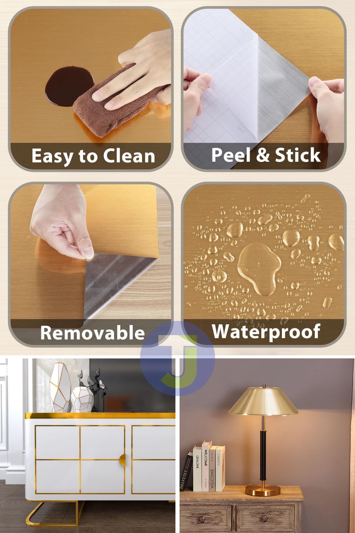 Technojet-Self-Adhesive Metallic Foil Kitchen Bathroom Countertop Wall Cabinet Table Covering 60Cmx500Cm 6
