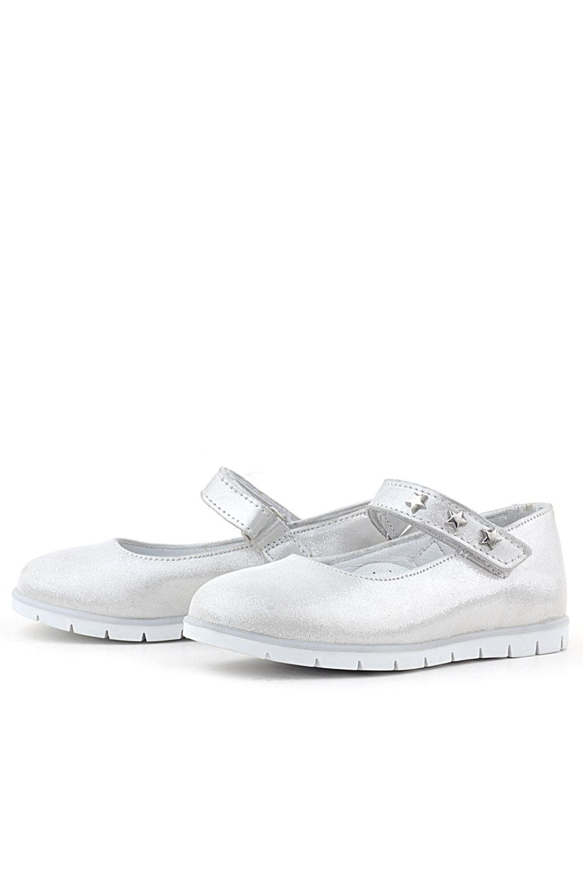 Rakerplus-Genuine Leather Silver Star Velcro Girls' Ballerinas 4