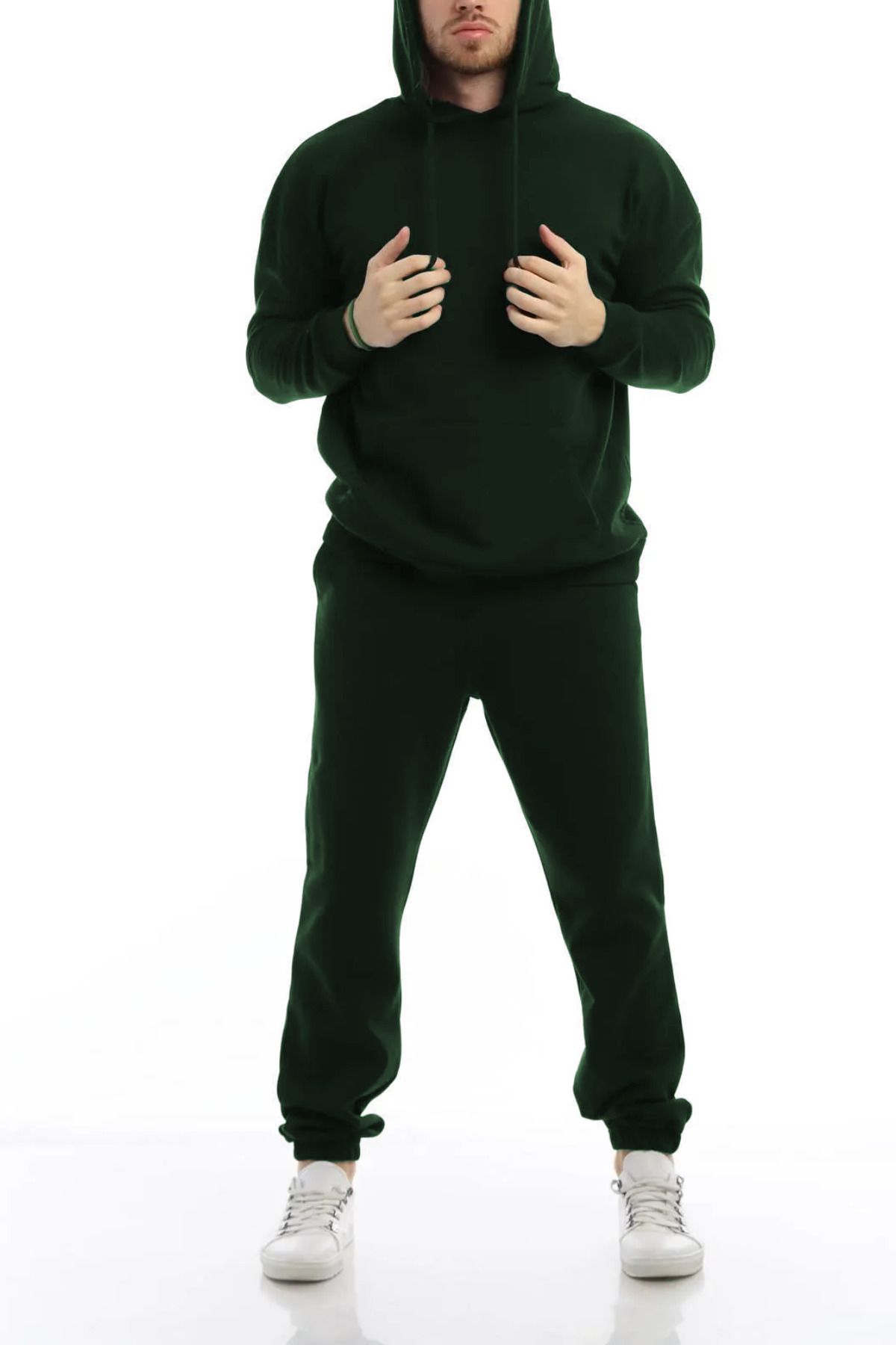 ruNadeS Set De Trening Pentru Bărbați, Cu Glugă, Cu Buzunar Cangur, Cu Tăietură Relaxată - Casual Masculin - L