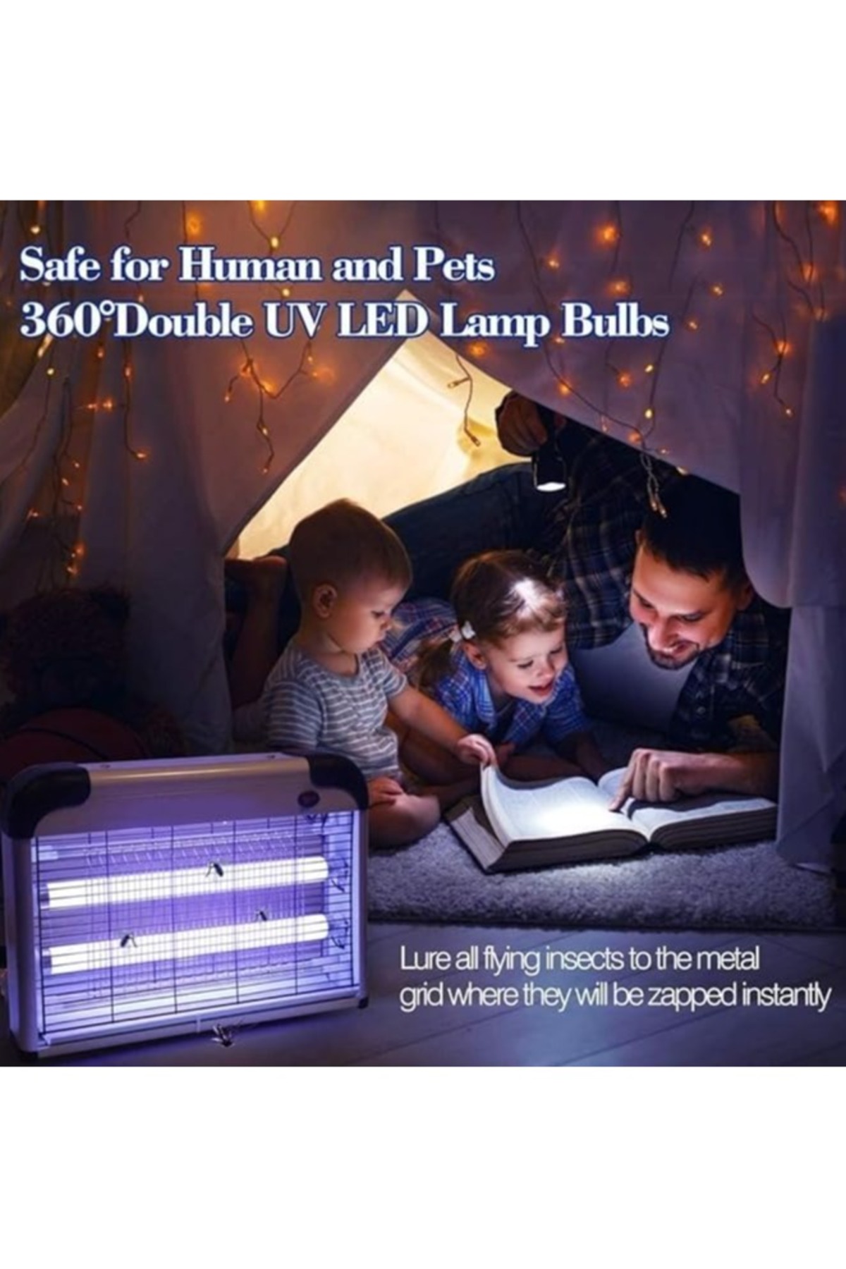 جهاز قتل البعوض الكهربائي للاستخدام الداخلي والخارجي مع شبكة حماية قابلة للفصل (20 وات)