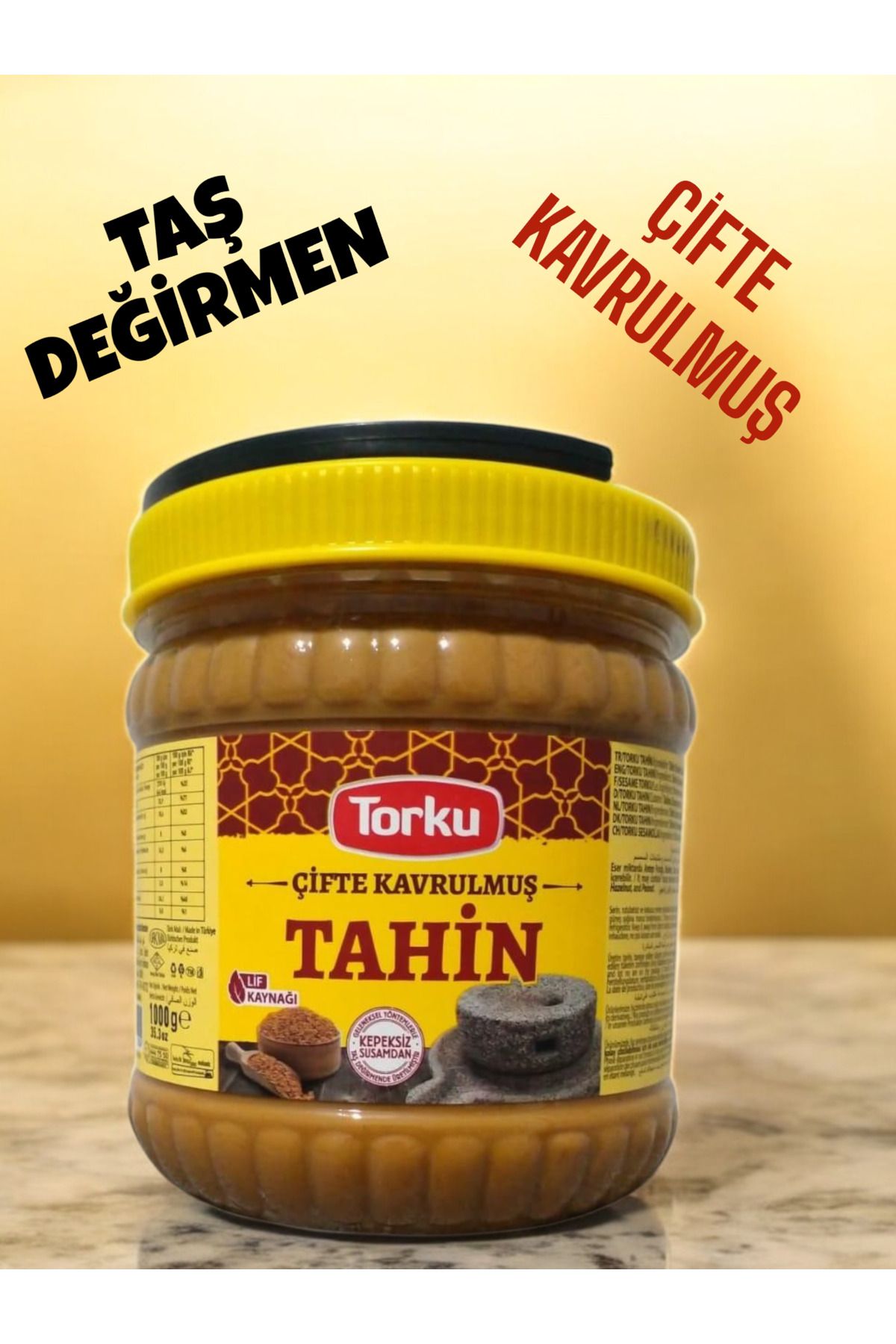 Torku TAHİN 1000 GRAM. TAŞ DEĞİRMEN - ÇİFTE KAVRULMUŞ - KEPEKSİZ SUSAMDAN