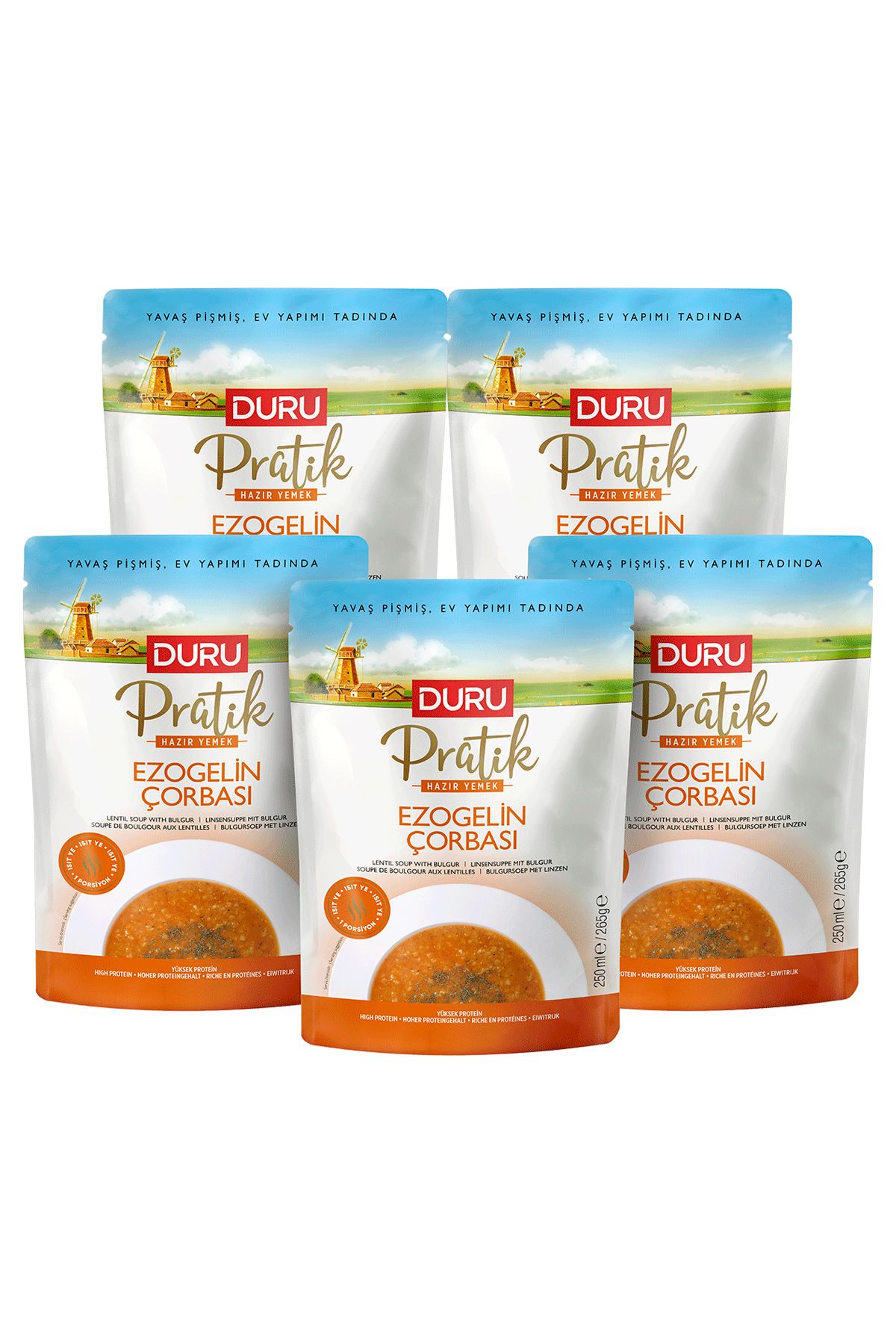 Duru Bulgur 5'Li Duru Pratik Ezogelin Çorbası (250ml x 5)