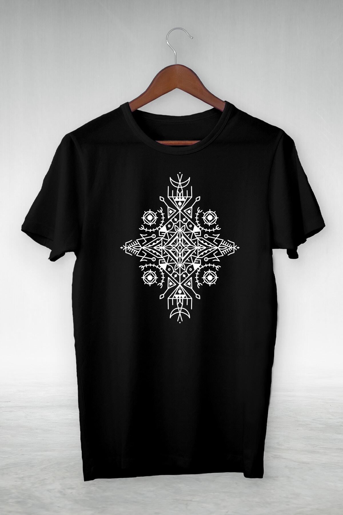 New Shine Siyah  Illustrasyon T-Shirt