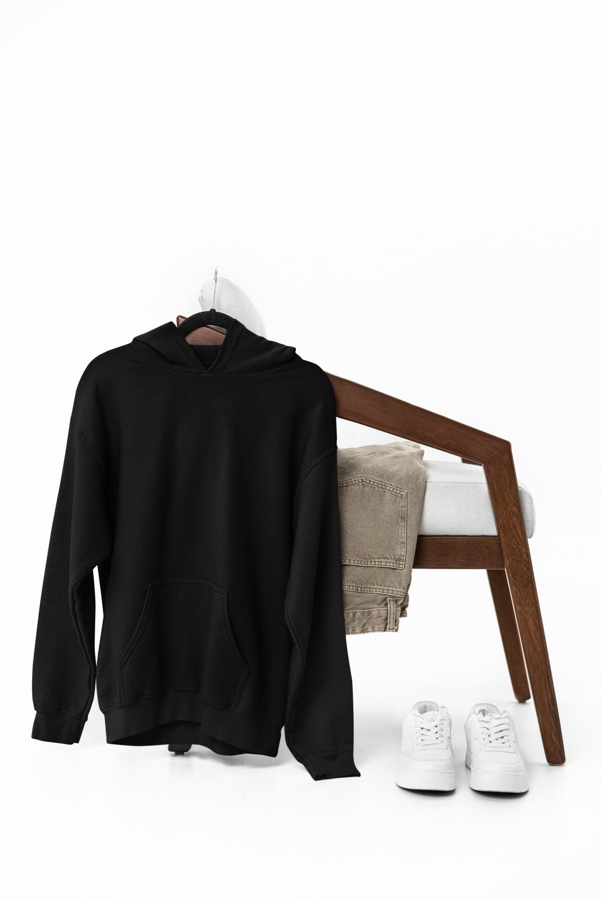 SVART WEAR Premium Siyah Hoodie Sweatshirt