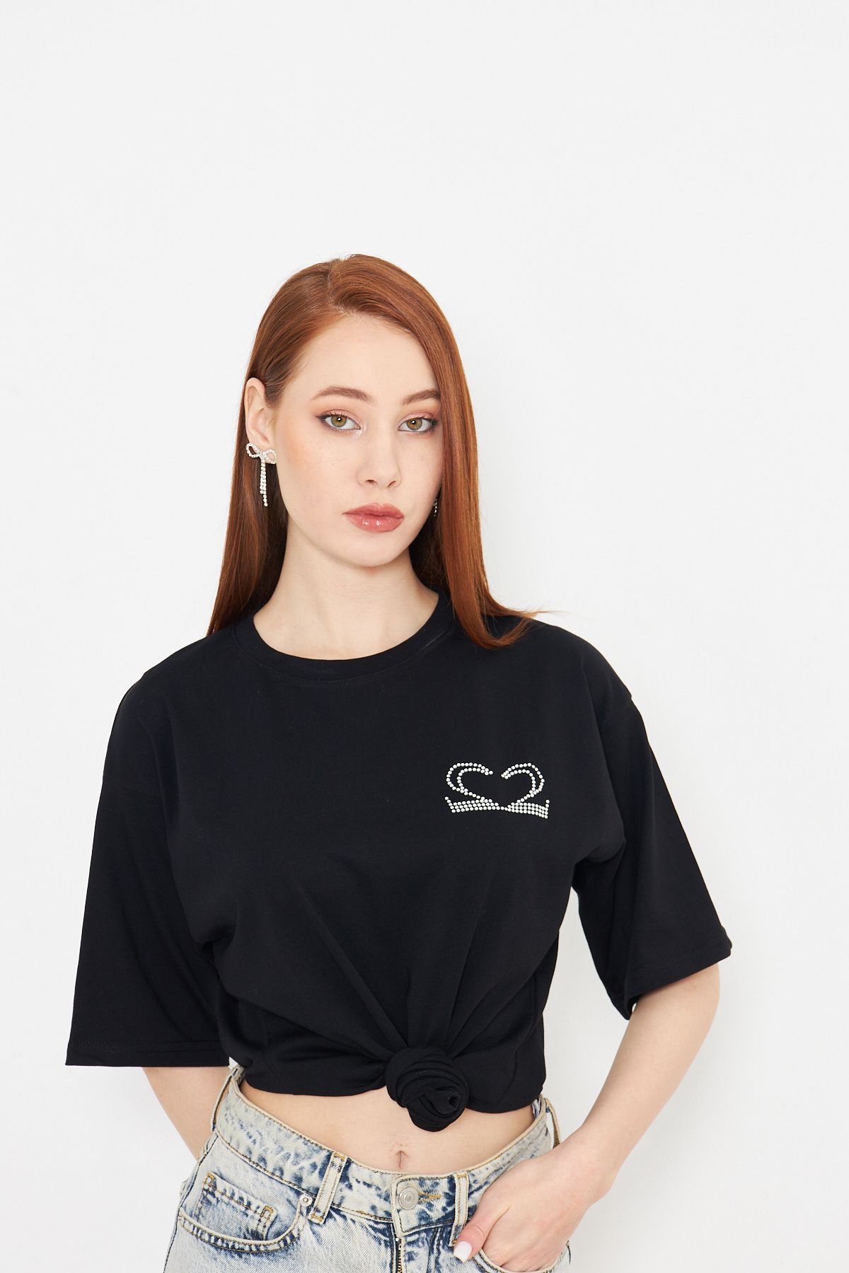 swOzz Motive Taş Baskılı Tshirt Oversize Unisex