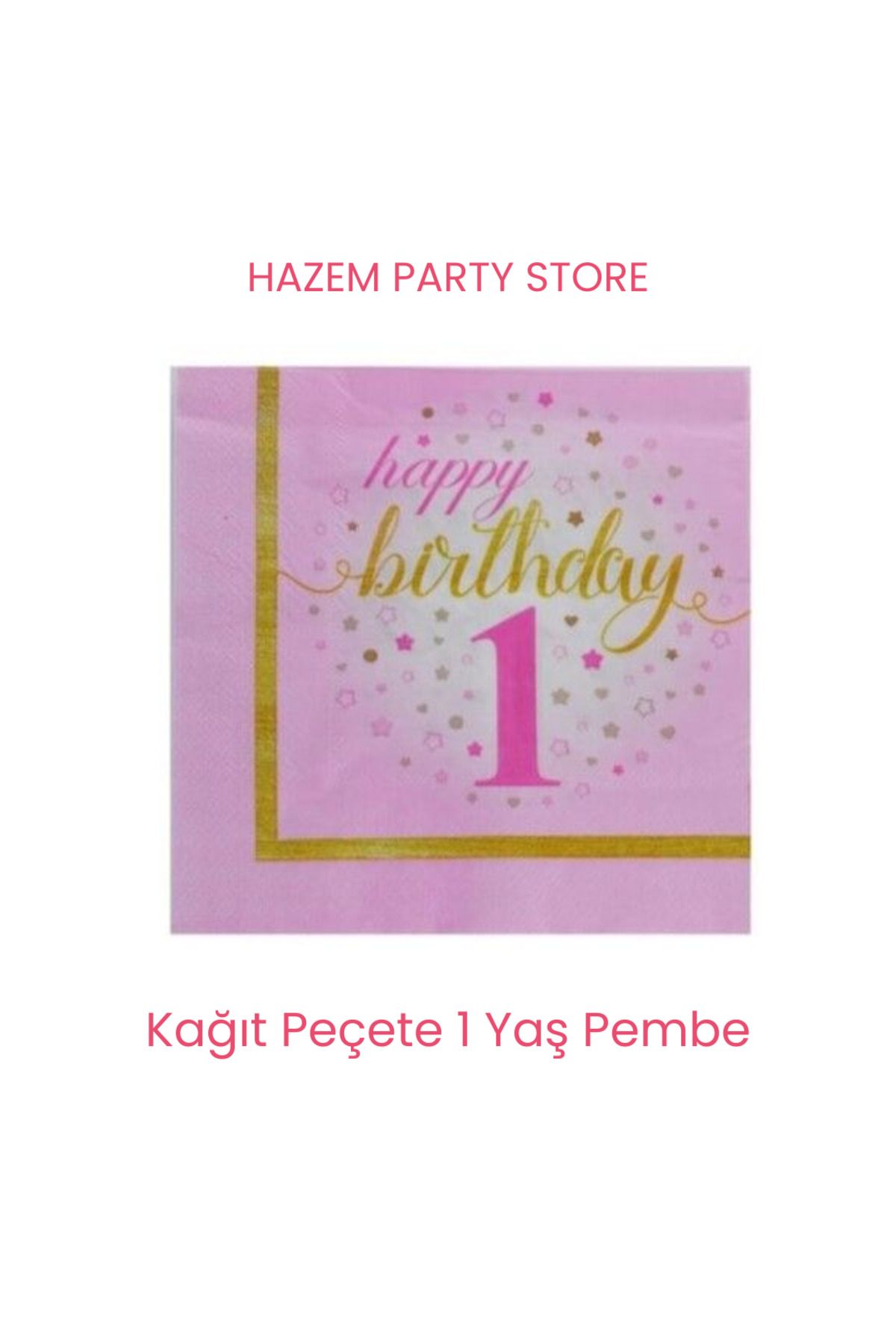 Big Party Kağıt Peçete 1 Yaş Pembe