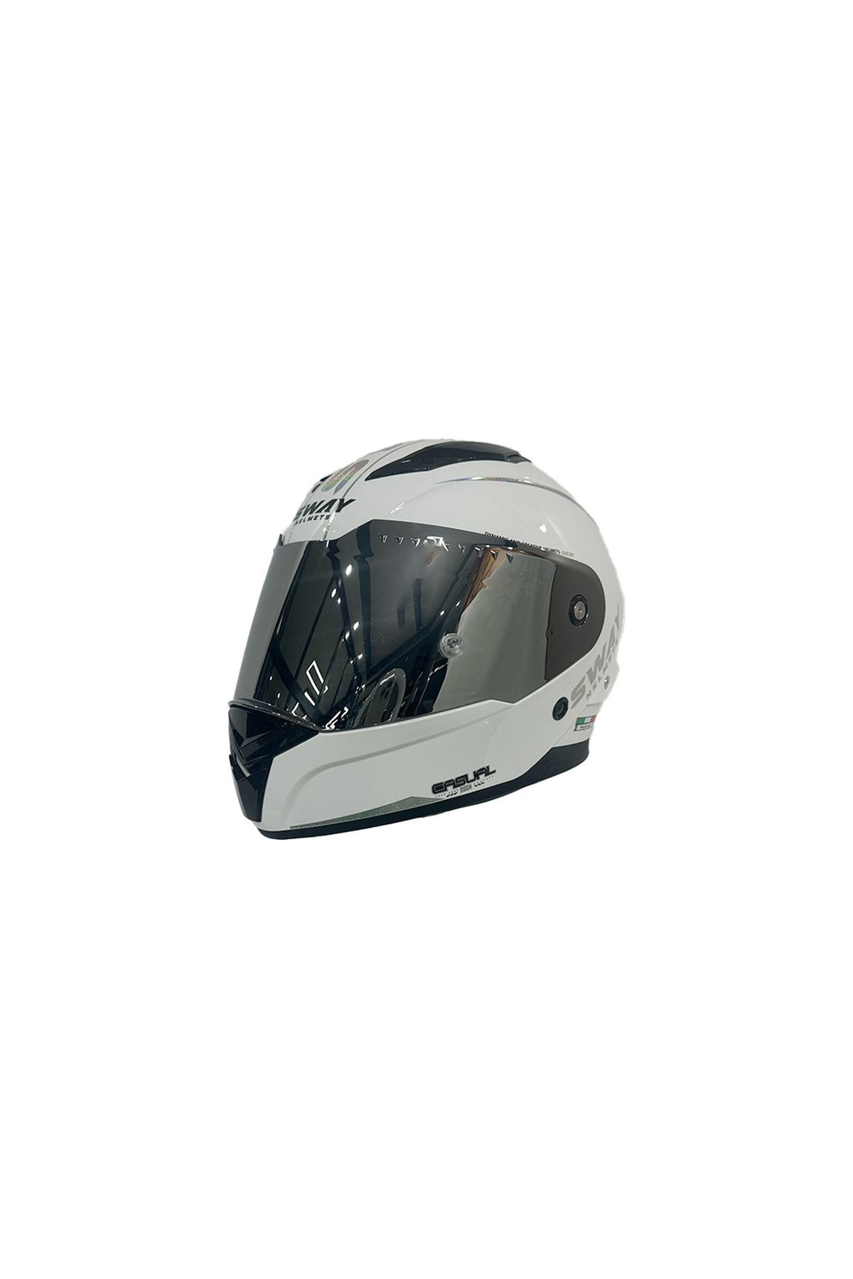 Sway 850-1 BEYAZ GRİ KASK M BEDEN+ PİNLOCK (BUHAR CAMI HEDİYELİ)