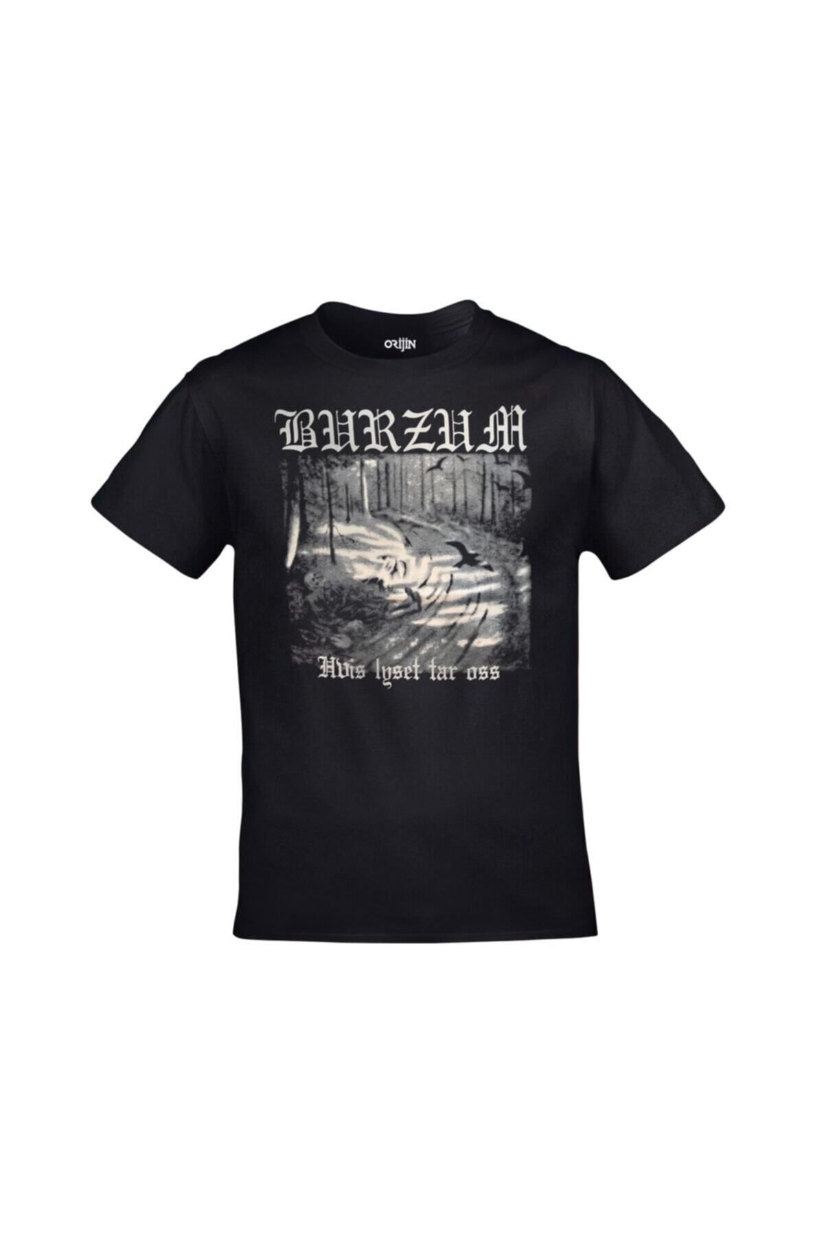 New Shine Unisex Siyah Baskılı Burzum Baskılı T-shirt