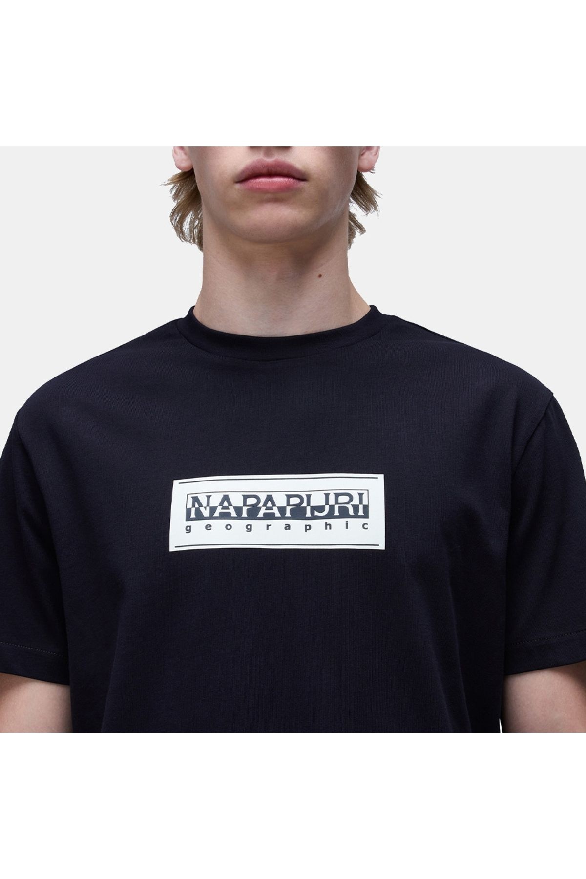 Napapijri-Napapijri S-Box Logo Heron Men's Black T-Shirt 2