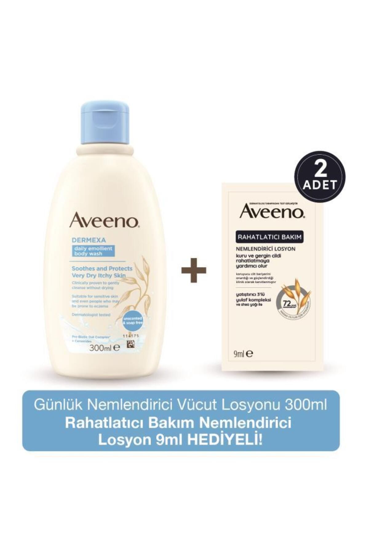 AVEENO Dermexa Daily Emollient Body Wash+Deneme Boy Hediye