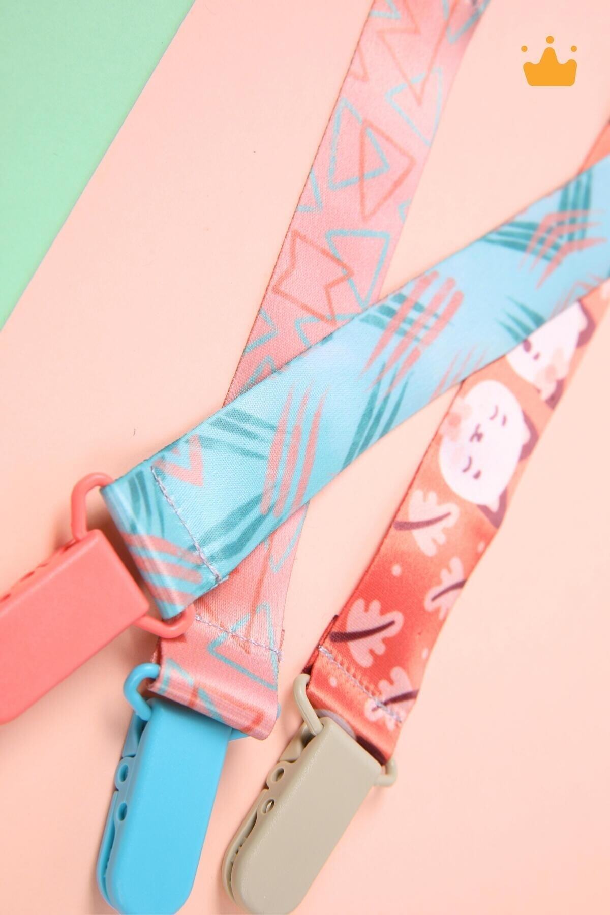 Babyhola 3'lü Emzik Askısı Yenidoğan Hediyelik Bebek Hediyesi Emzik Zinciri Seti/Turuncu fotoğrafı 5 (önizleme)