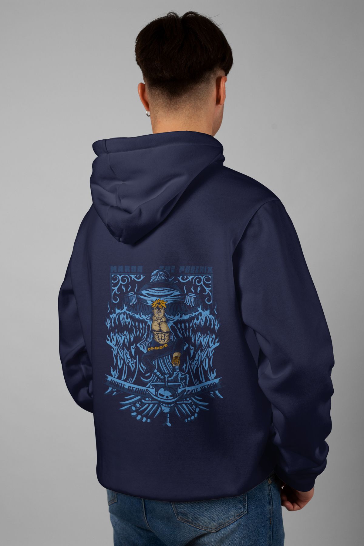 Zestia Unisex Hoodie, Marco Phoenix Sırt Baskılı, Regular,%100 Pamuk, Lacivert Renk Kapşonlu No: 0152