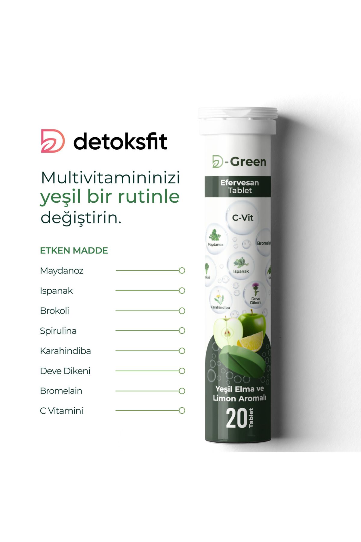 DETOKSFİT Detoksfit Dgreen Bitkisel Efervesan