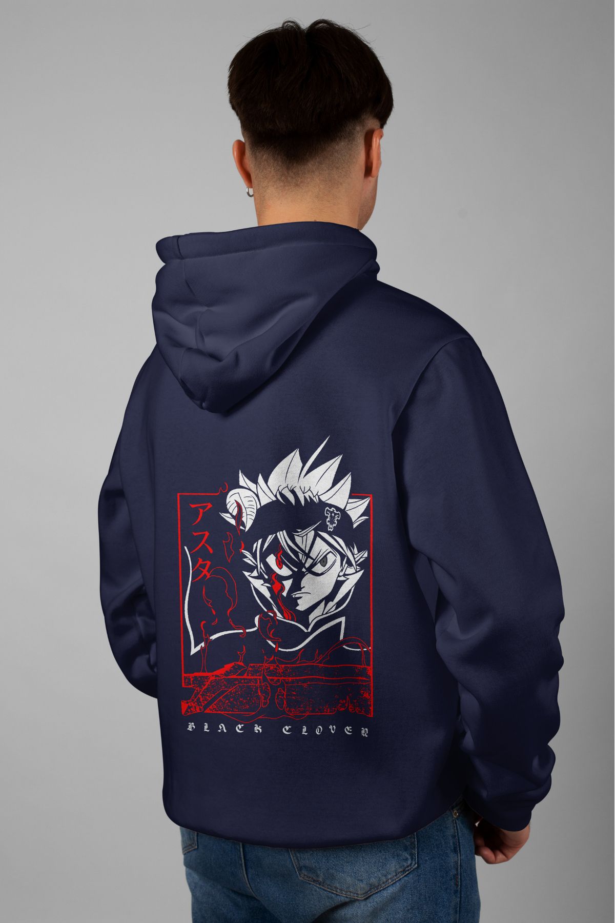 Zestia Unisex Hoodie, Asta Sırt Baskılı, Regular,%100 Pamuk, Lacivert Renk Kapşonlu No: 0162