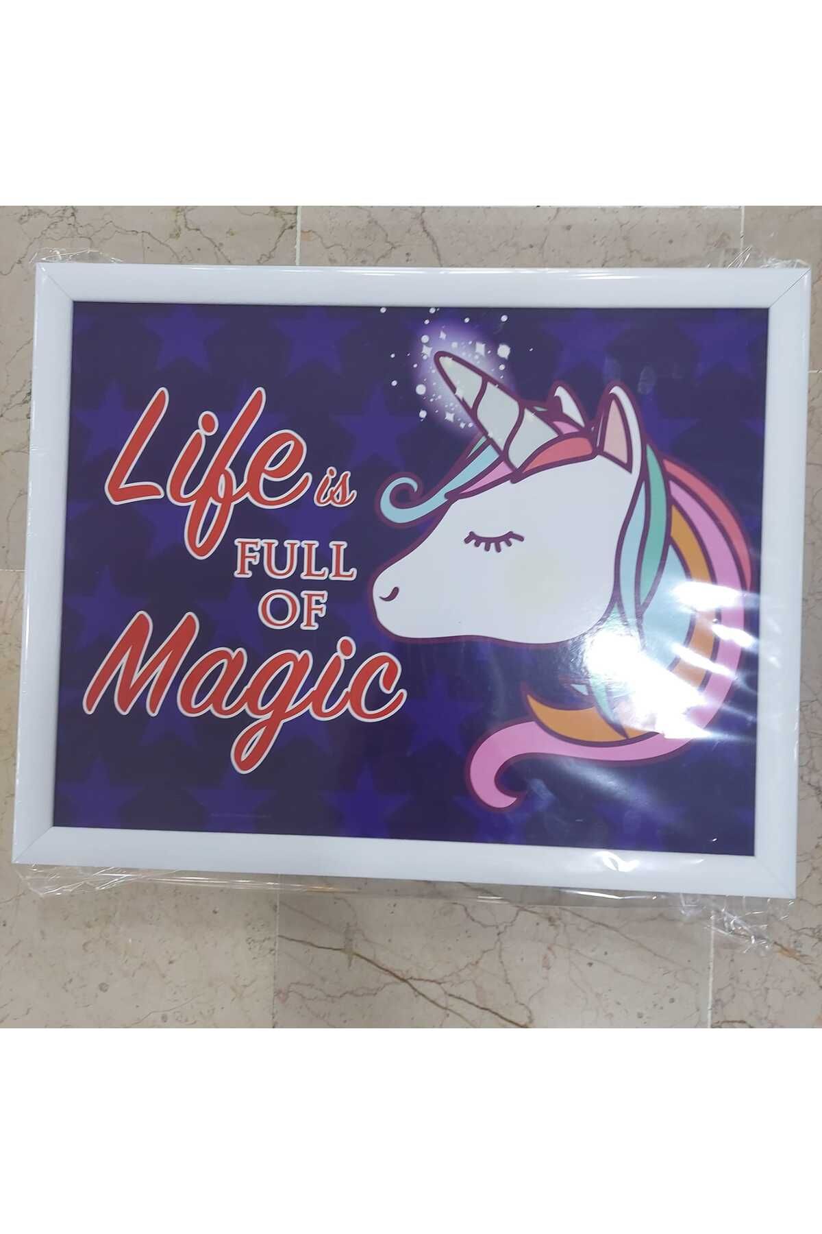 esdekor Keyif Tepsi Sofra Mutfak Yemek Odası Unicorn Life Is Full Of Magic 1 Adet