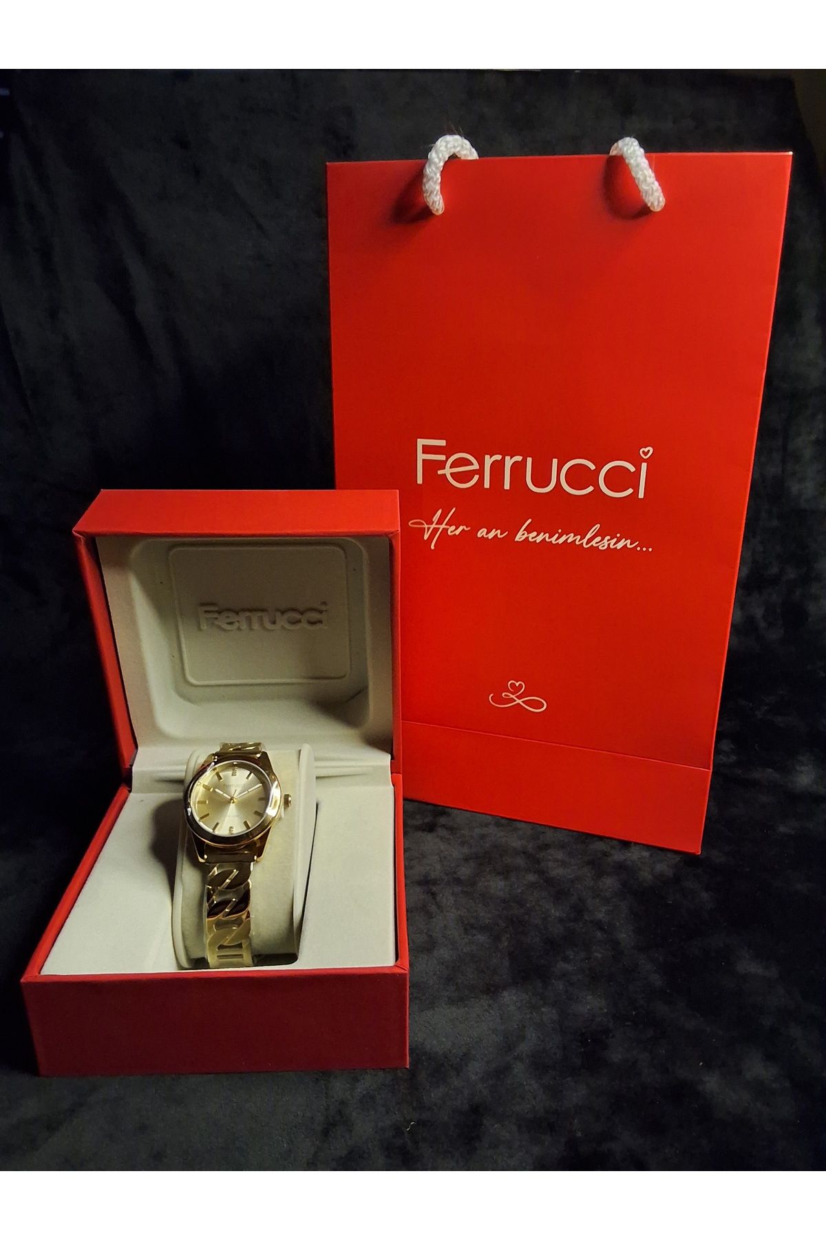 Ferrucci FERRUCCİ FC 03288M.05 GOLD RENGİ ZİNCİR MODEL ÇELİK KADIN KOL SAATİ