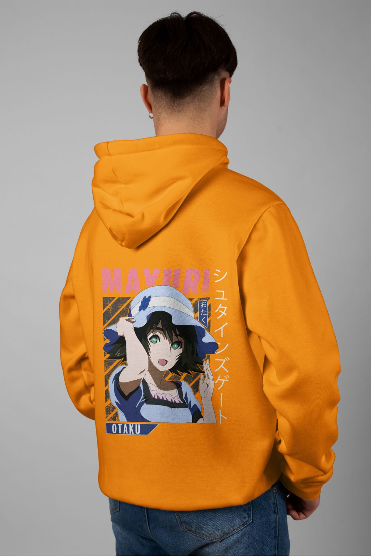 Zestia Unisex Hoodie, Mayuri Shiina Sırt Baskılı, Regular,%100 Pamuk, Turuncu Renk Kapşonlu No: 0159