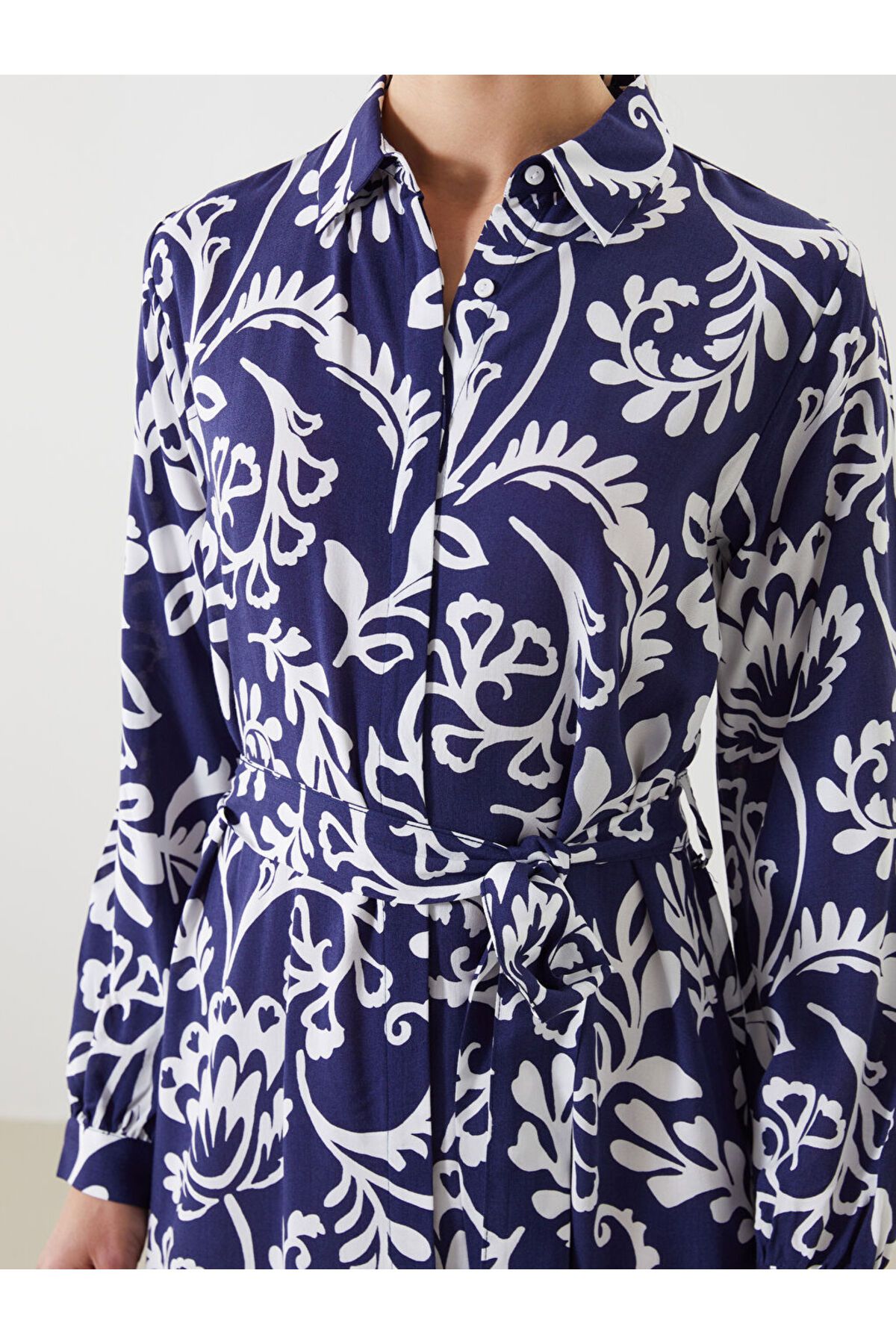 LC Waikiki Yeni Sezon Desenli Kadin Gomlek Elbise - S5K899Z8