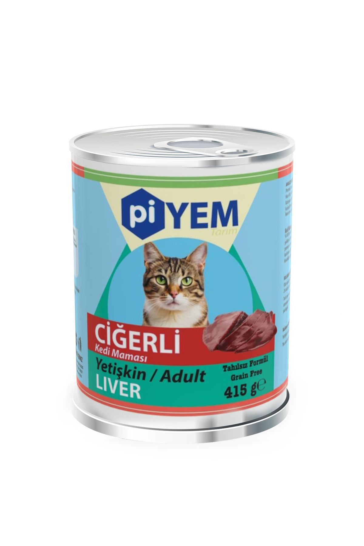 Piyem Tarım Tahılsız Ciğer Etli Yetişkin Kedi Konserve Maması 415 Gr. x 24 Adet