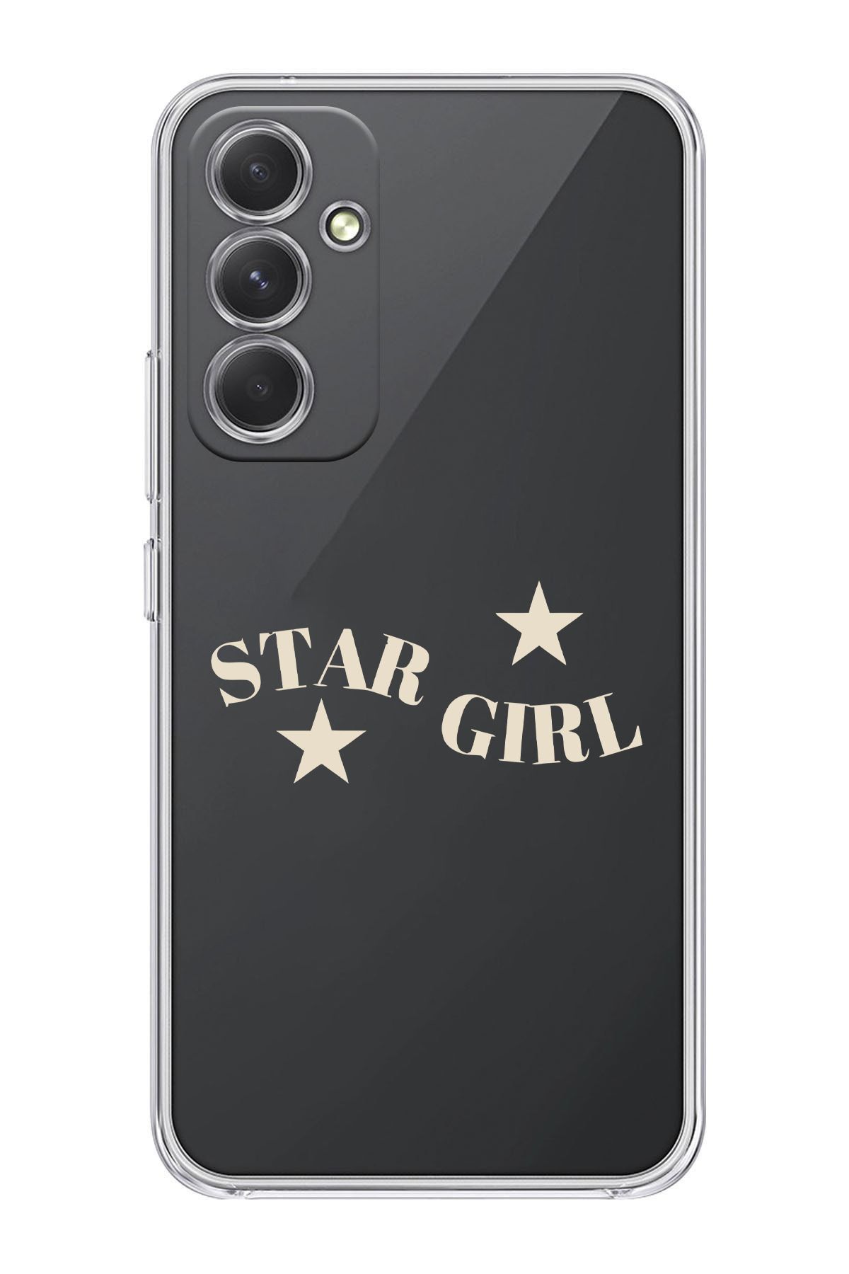 moonset Samsung Galaxy A54 Uyumlu Star Girl Tasarımlı Baskılı Şeffaf Telefon Kılıfı