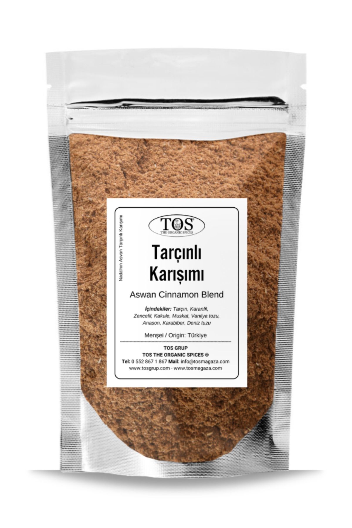 TOS The Organic Spices Nada'nın Asvan Tarçınlı Karışımı 250 gr Nada's Aswan Cinnamon Blend