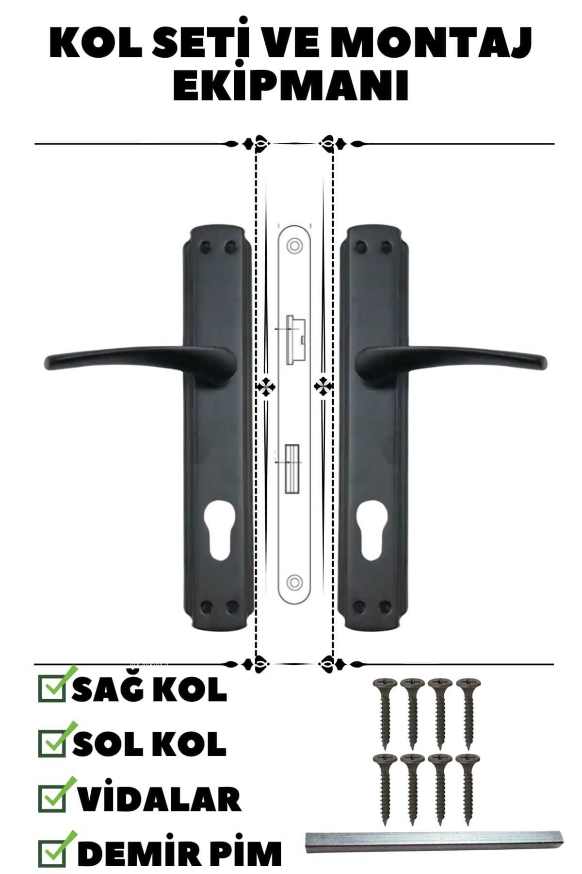 KAİZEN Kapı Kolu Bravo Siyah Aynalı Yale