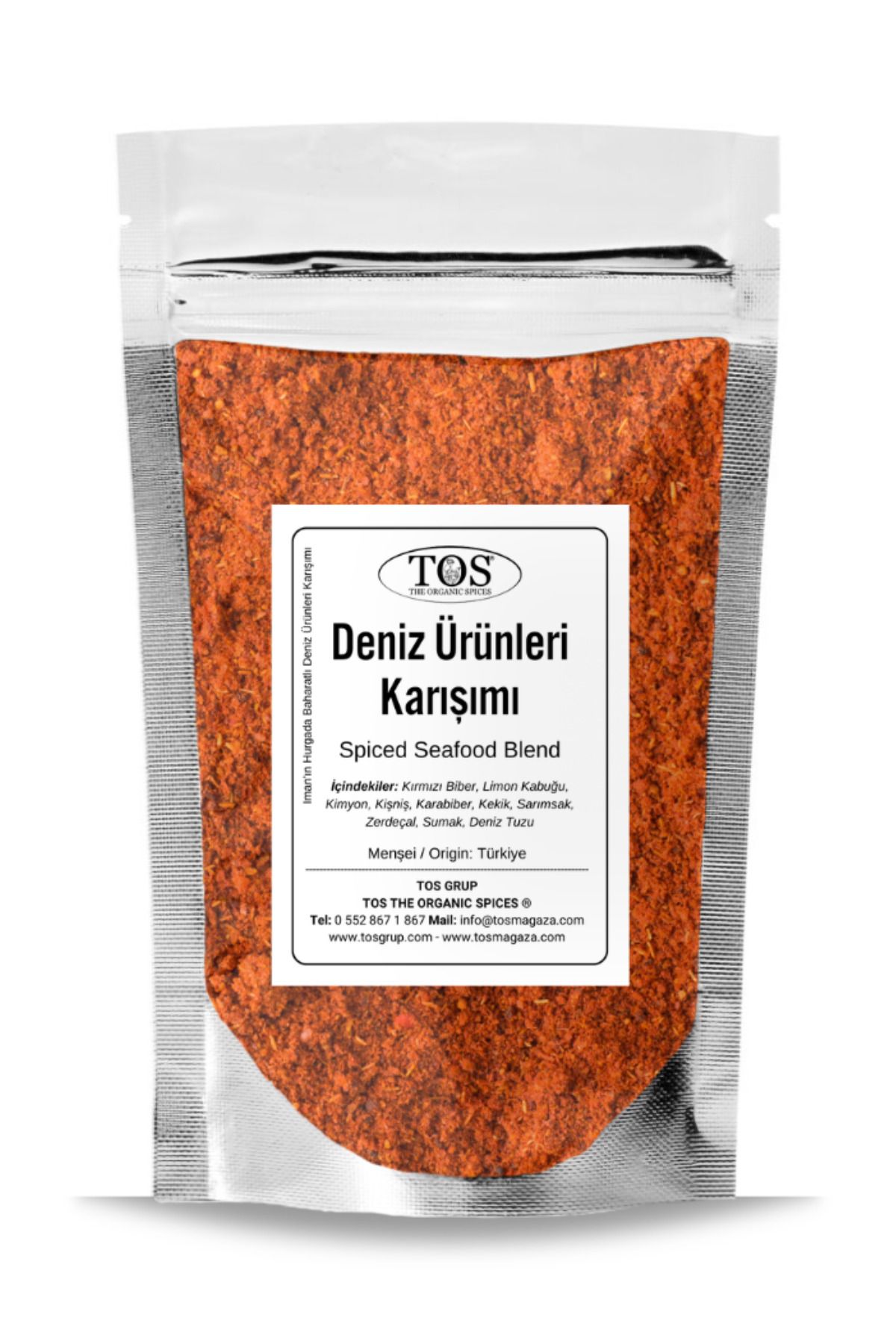 TOS The Organic Spices Iman'ın Hurgada Baharatlı Deniz Ürünleri Karışımı 500 gr Iman's Hurghada Spiced Seafood Blend