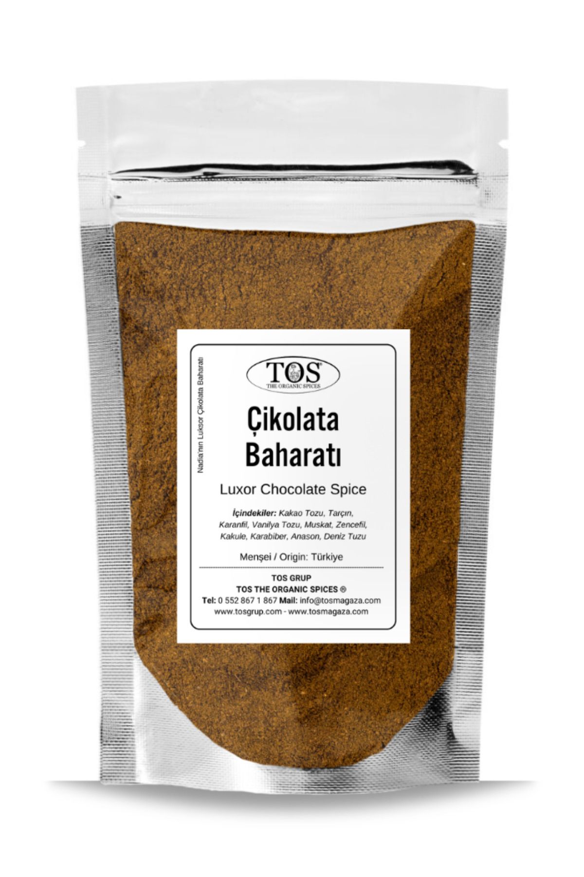 TOS The Organic Spices Nadia'nın Luksor Çikolata Baharatı 500 gr Nadia's Luxor Chocolate Spice