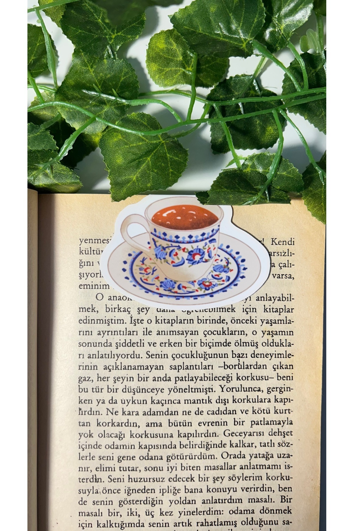 Handeto Kraft Türk Kahvesi Mıknatıslı Kitap Ayracı, Çini Desenli Magnetli Kitap Ayracı,