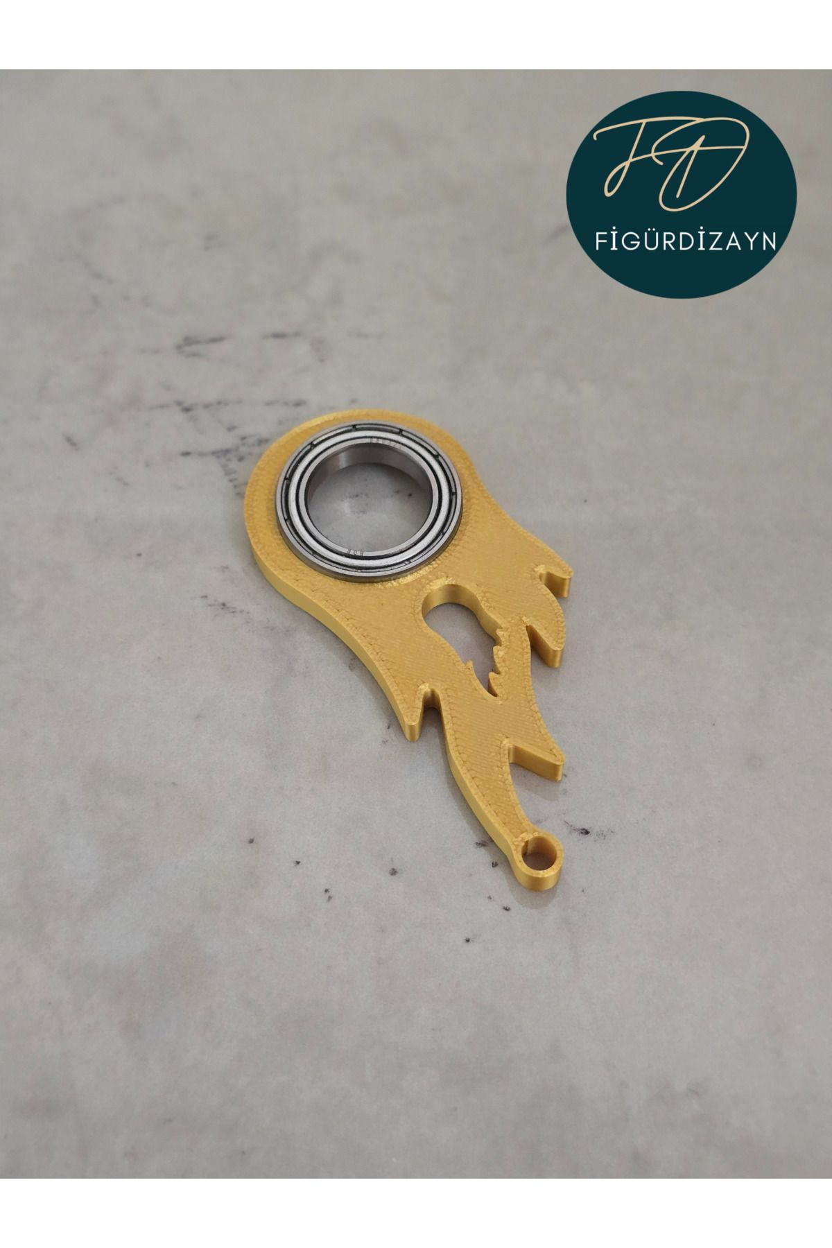 FigürDizayn Keyrambit Pro V3 Anahtarlık Altın Sarısı Rulmanlı