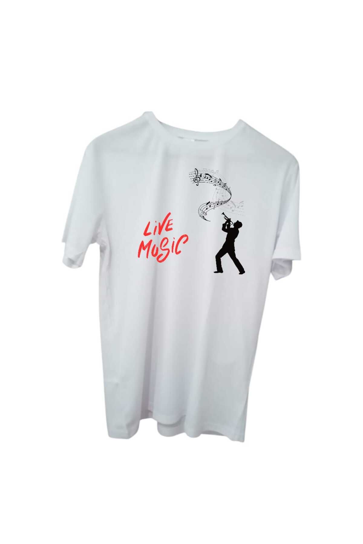 Store Live Music Görseli İle Kişiye Özel Tasarım Unisex T-Shirt