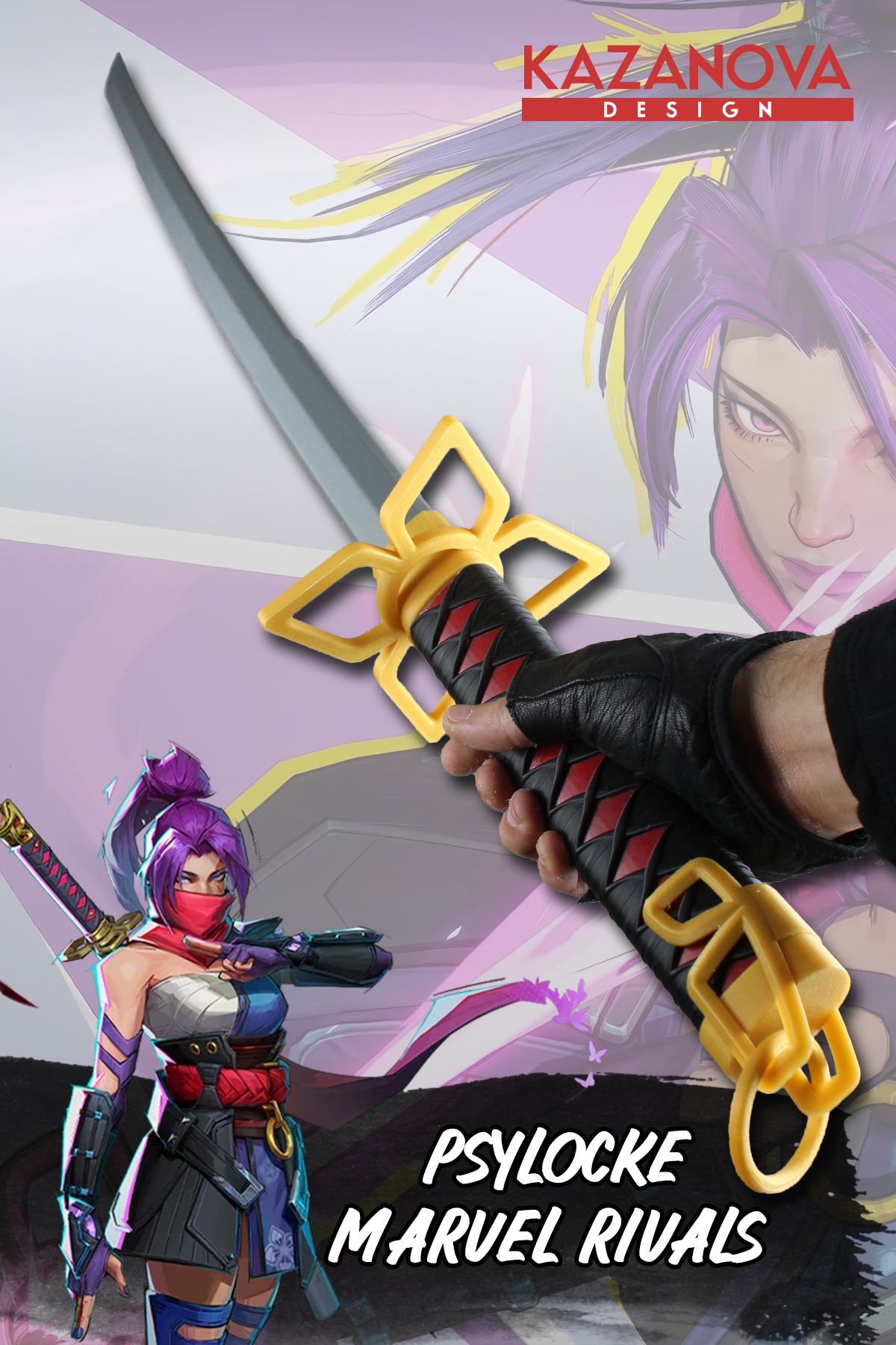 Kazanova Design Psylocke Marvel Rivals Katlanabilir Katana