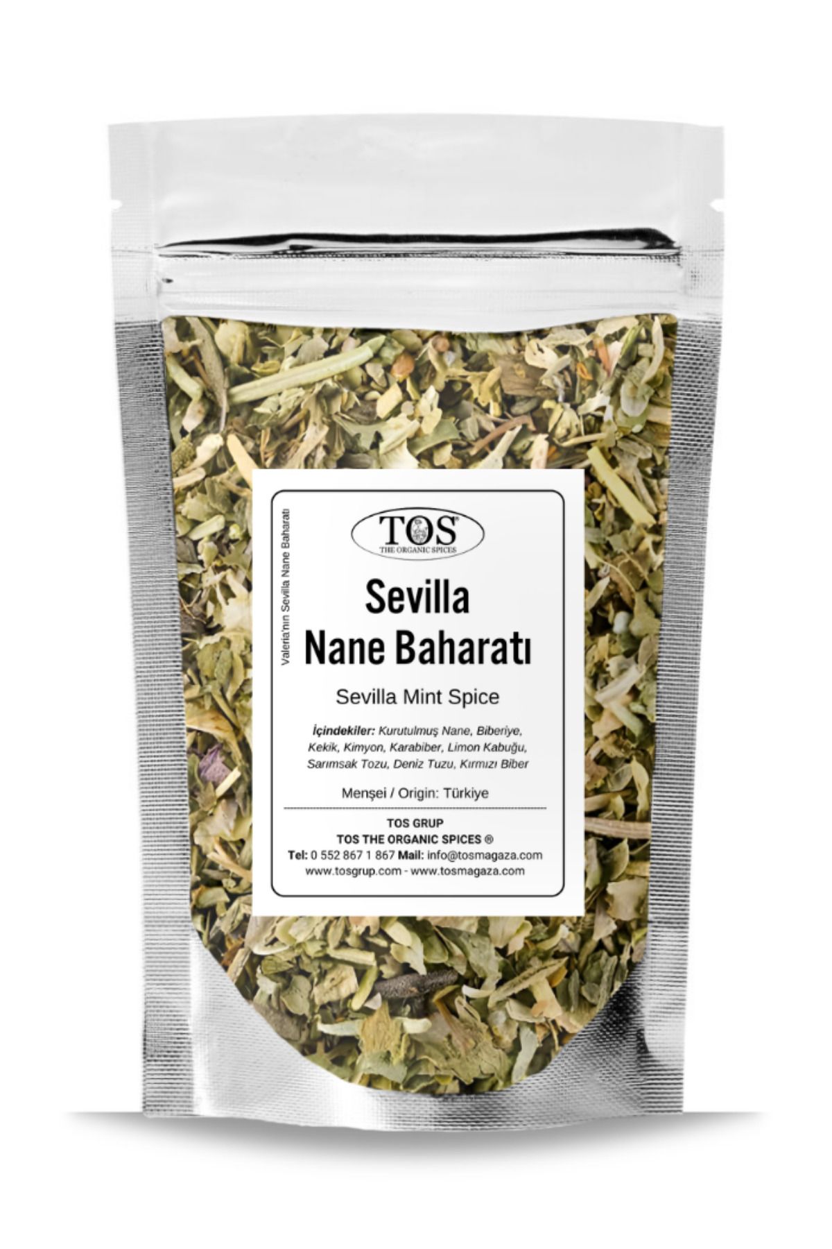 TOS The Organic Spices Valeria'nın Sevilla Nane Baharatı 100 gr Valeria's Sevilla Mint Spice