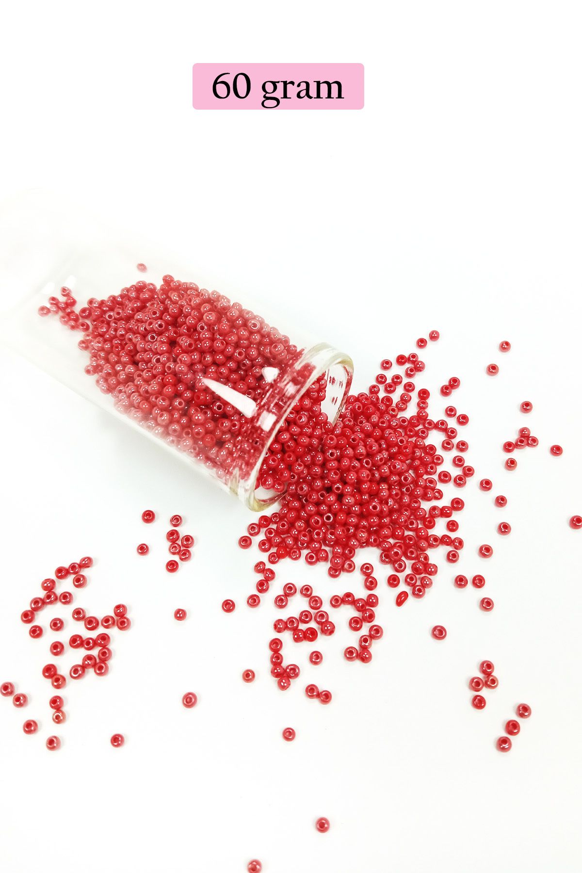 Kapamarka Dökme Cam Kum Boncuk (11/0) 2 mm - 60 Gram - Kırmızı - BNC039