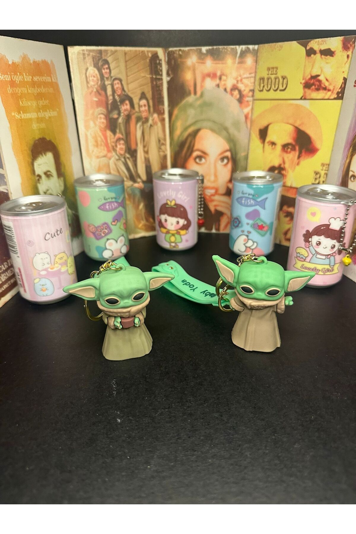 STRUBİKO (1 ADET) Anahtarlık BEBEK YODA 3D Silikon Anahtarlık ve Çanta Aksesuarı Lüks Büyük Boy