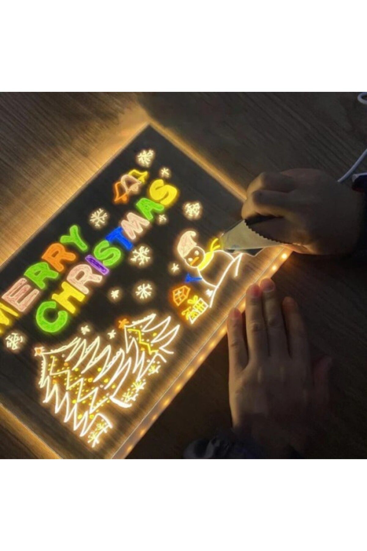 JENERYA LED Aydınlatmalı Yazı ve Çizim Tahtası - Büyük Boy 30x20 cm