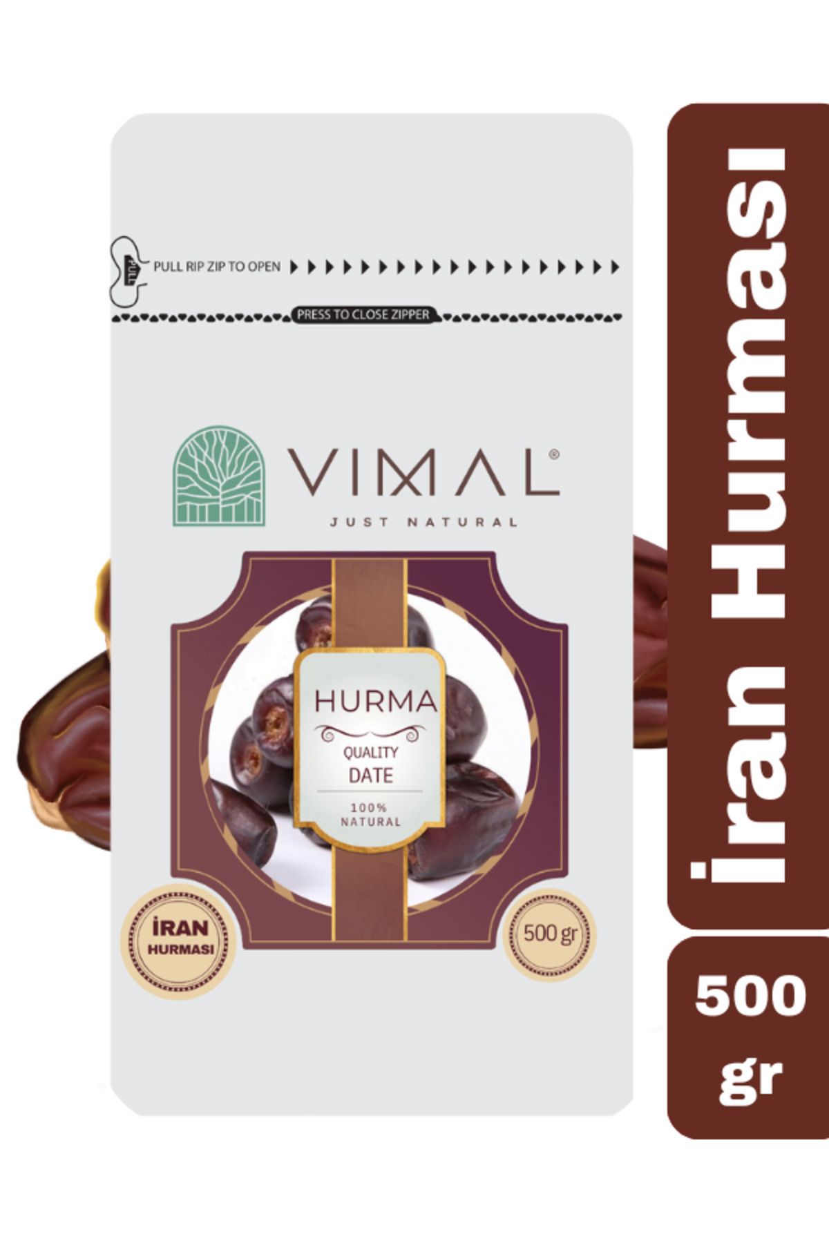 VIMAL İran Hurması 500 gr ( 1.kalite ve Taze )