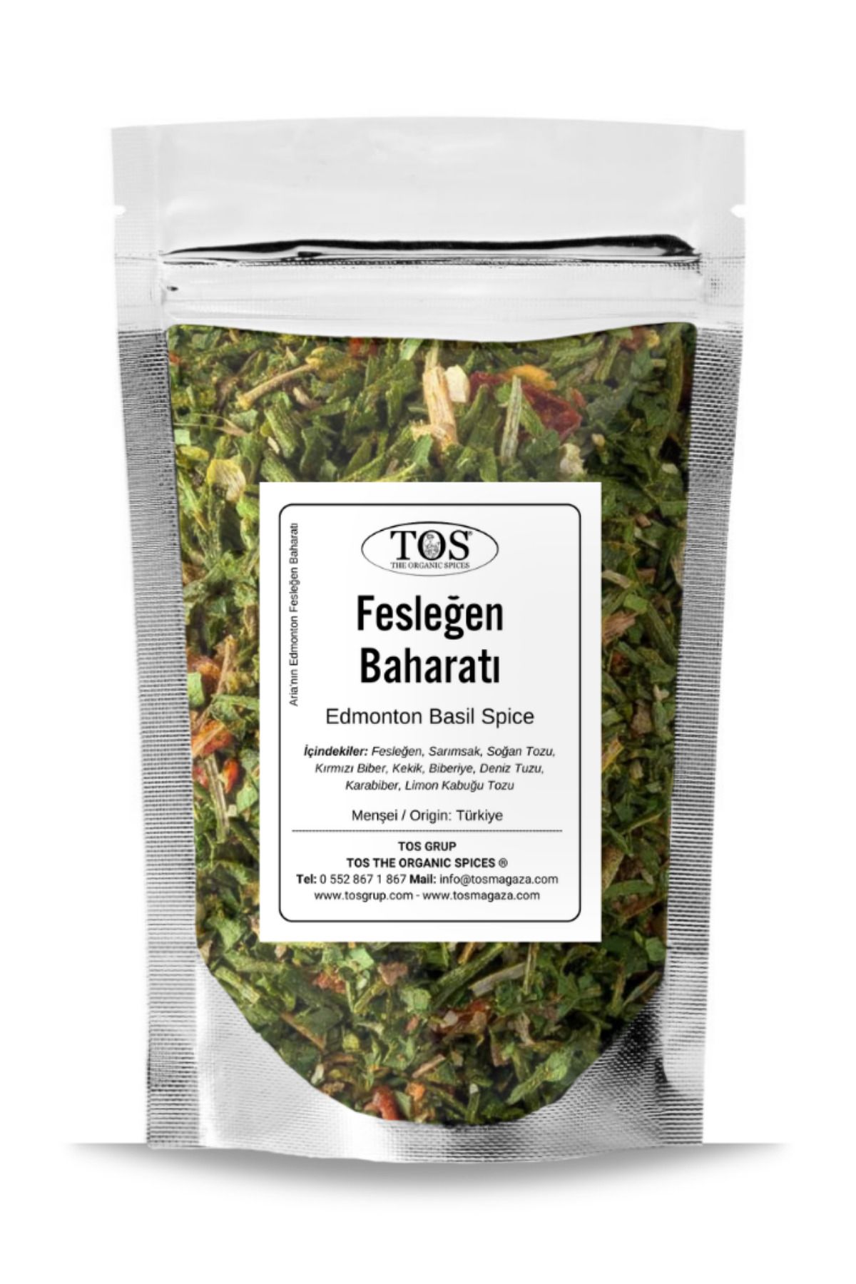 TOS The Organic Spices Aria'nın Edmonton Fesleğen Baharatı 100 gr Aria's Edmonton Basil Spice