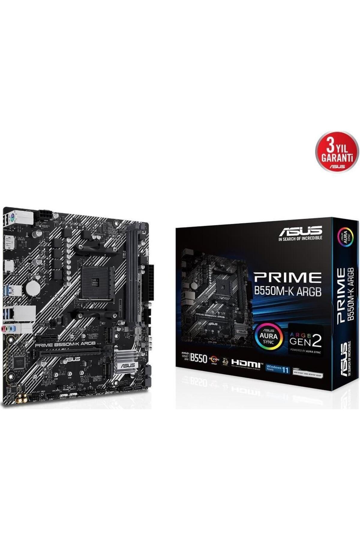 Prıme B550m-k Argb Am4 Ddr4 Ses Glan Dp/hdmı Sata3 Usb3.2 Matx - 2