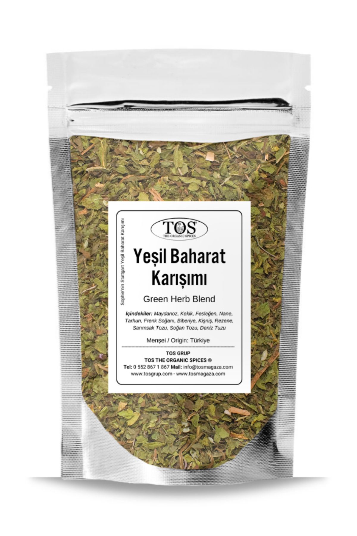 TOS The Organic Spices Sophie'nin Stuttgart Yeşil Baharat Karışımı 100 gr Sophie's Stuttgart Green Herb Blend